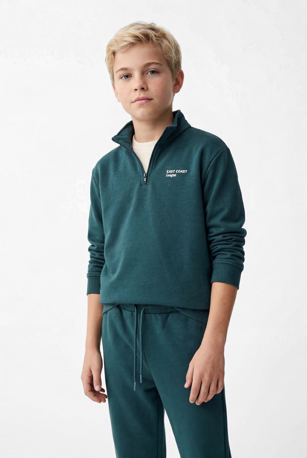 Boys' Stand-Up Collar Half-Zip Sweatshirt