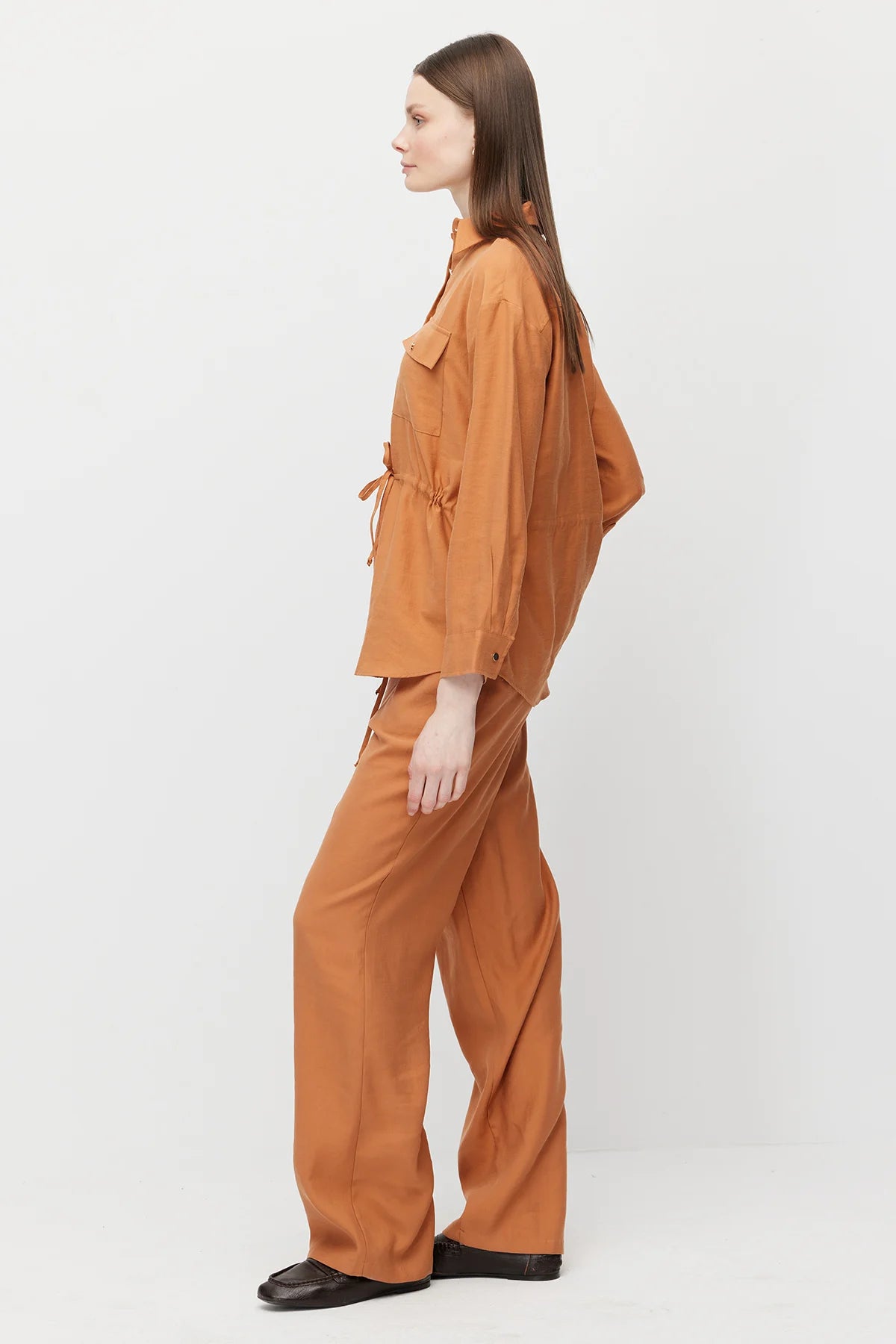 Women's Wide-Leg Trousers with Drawstring Waist
