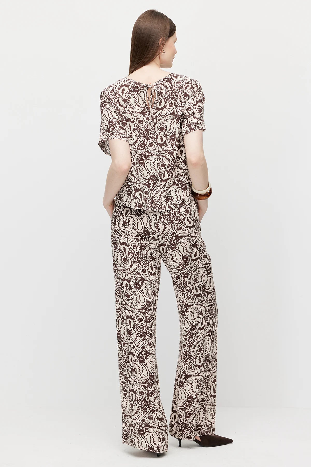 Women's Patterned Trousers with Drawstring Waist