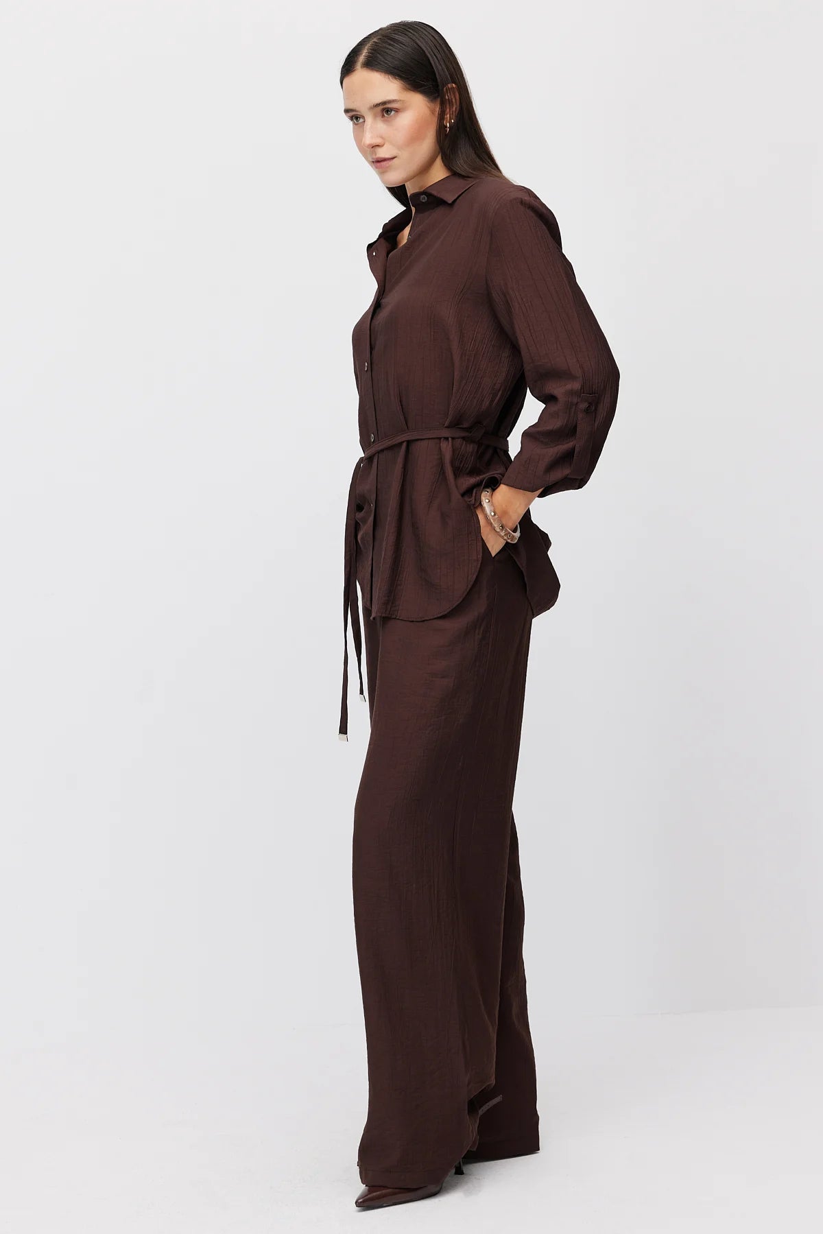 Women's Elastic Waist Wide Leg Trousers