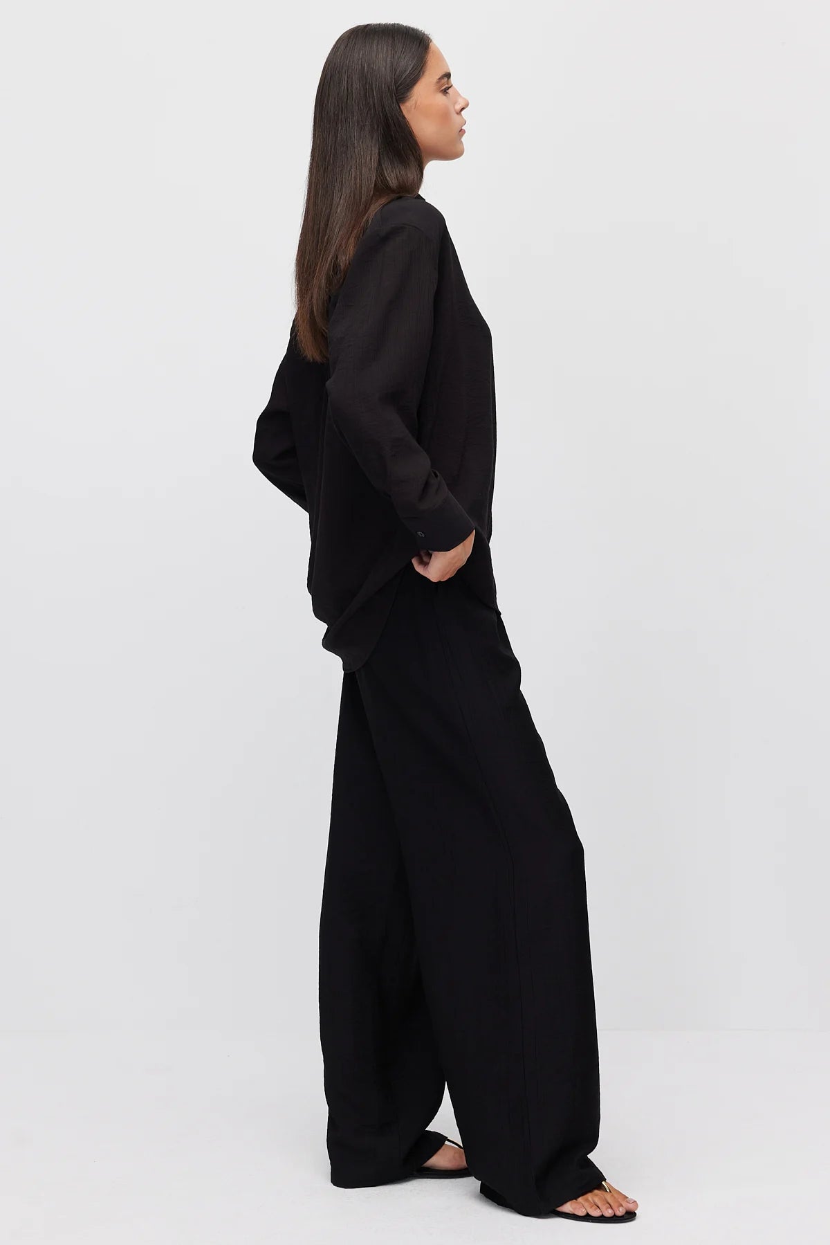 Women's Elastic Waist Wide Leg Trousers