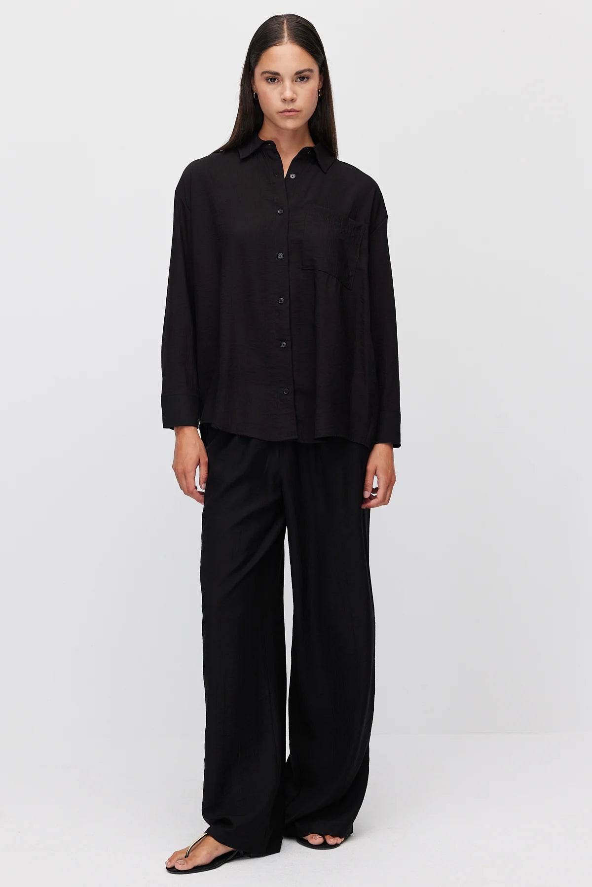 Women's Elastic Waist Wide Leg Trousers
