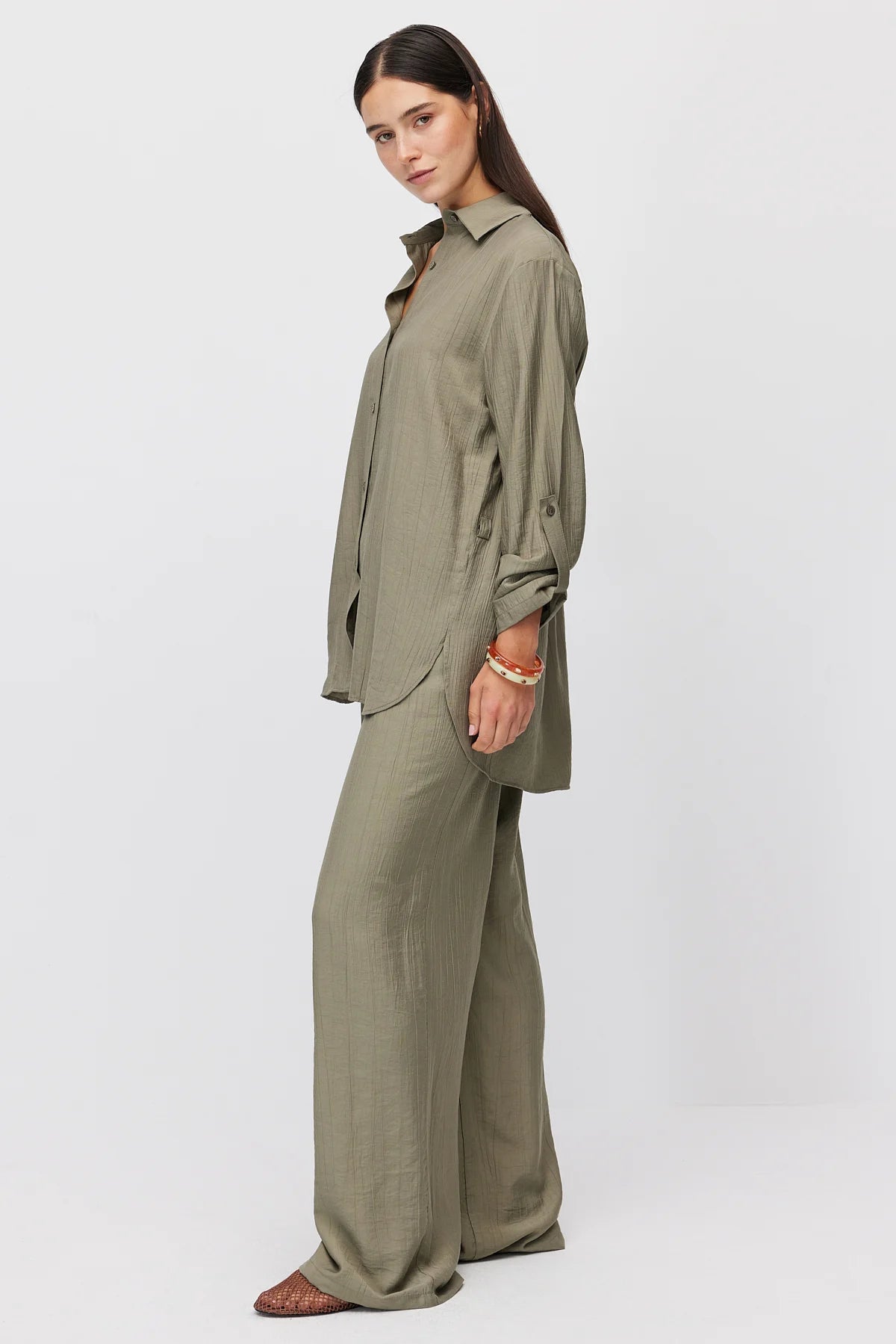 Women's Elastic Waist Wide Leg Trousers