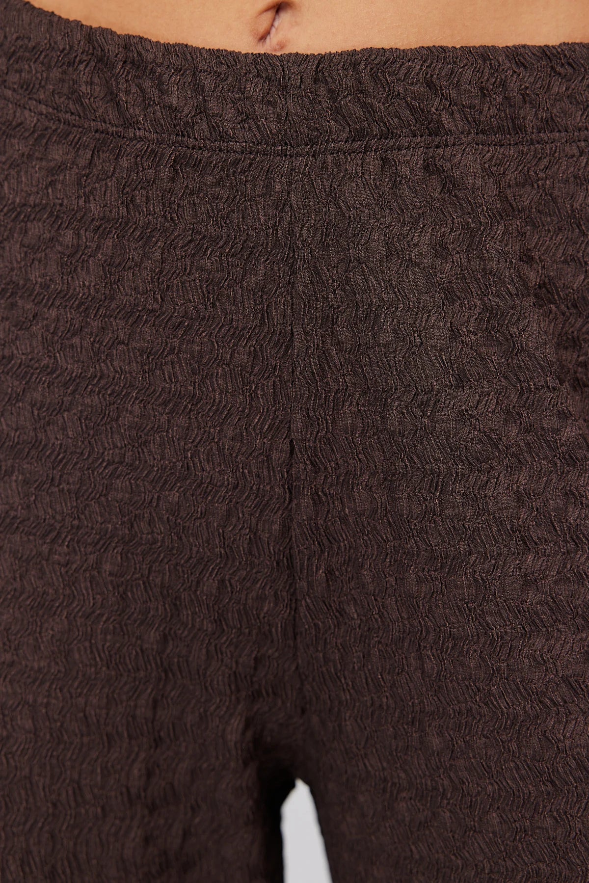 Women's Textured Pants with Elastic Waistband