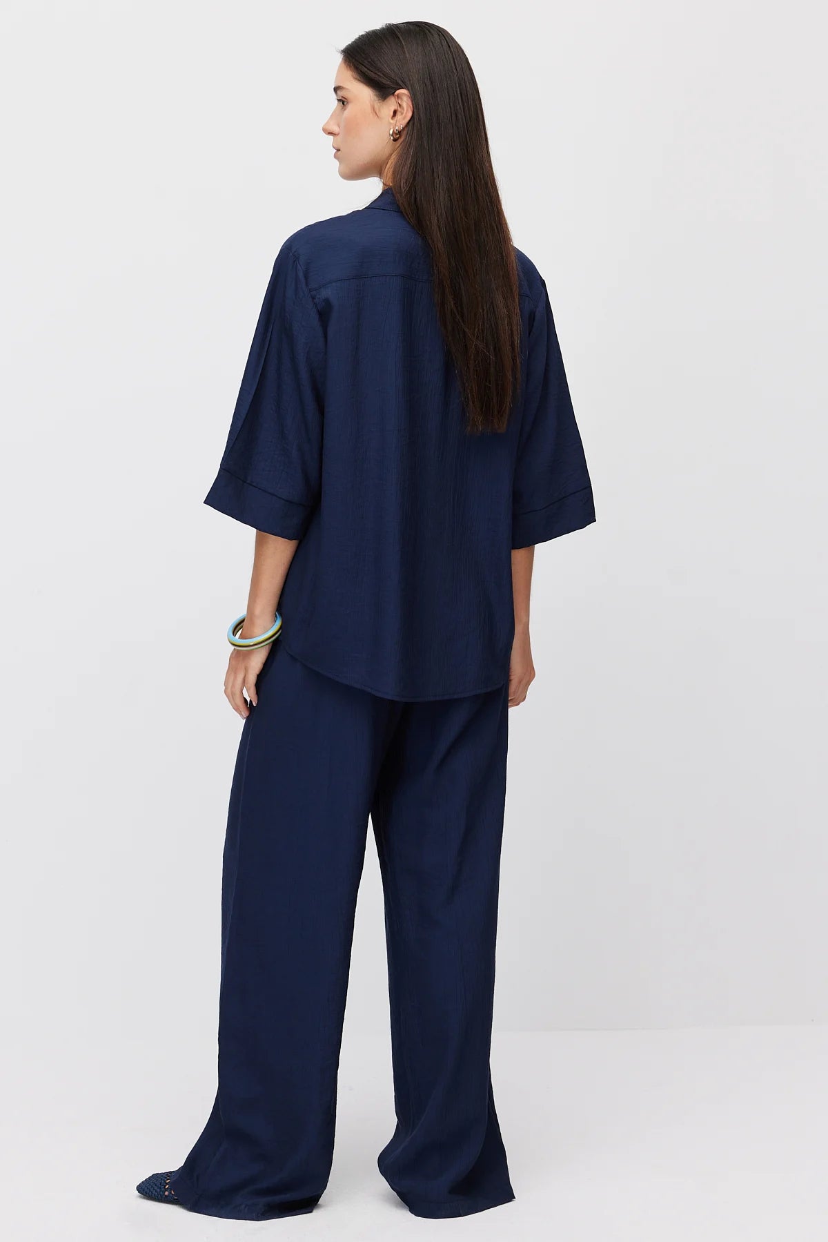 Women's Wide Leg Trousers with Tie Waist