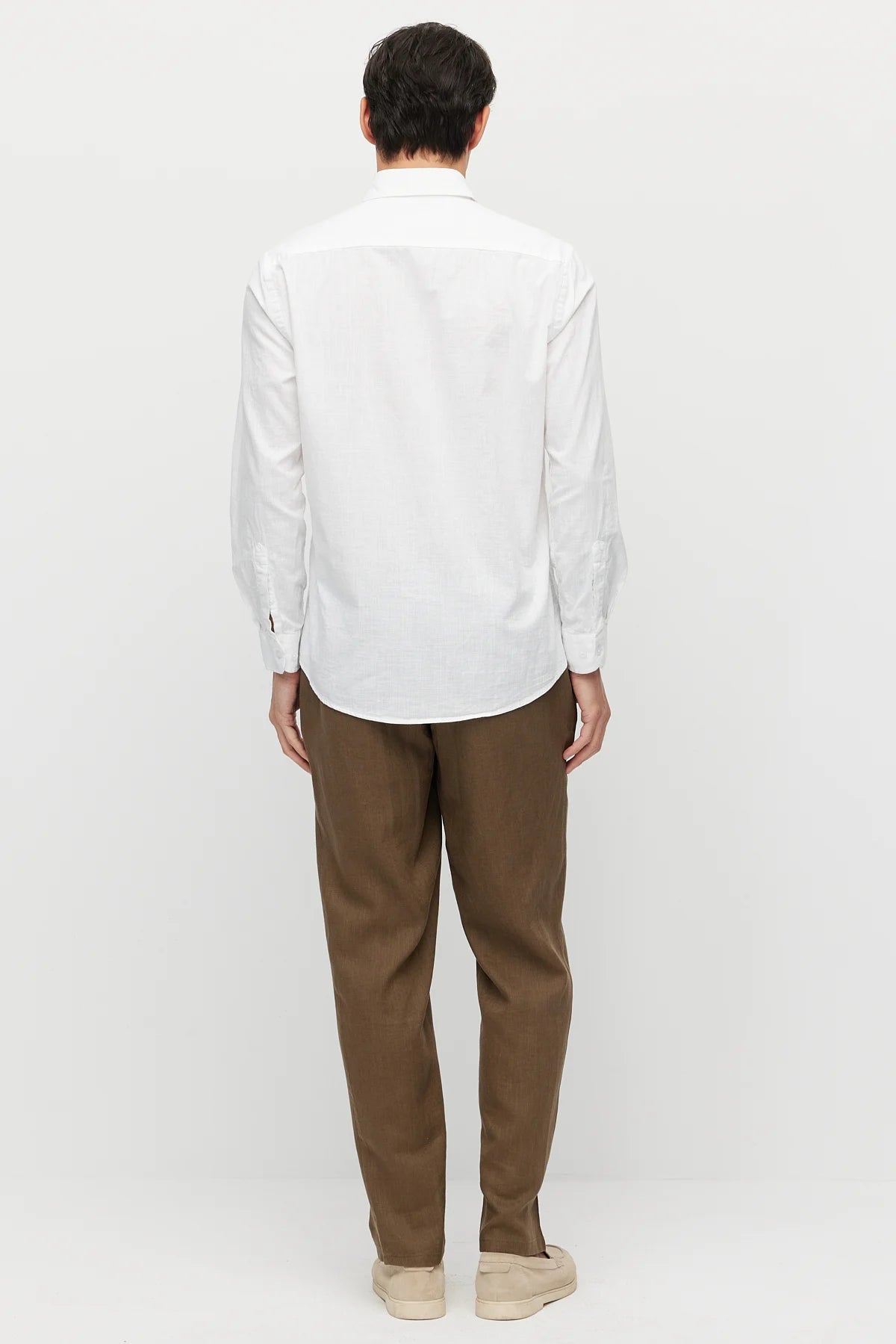 Men's Linen-Look Joggers with Elastic Waistband
