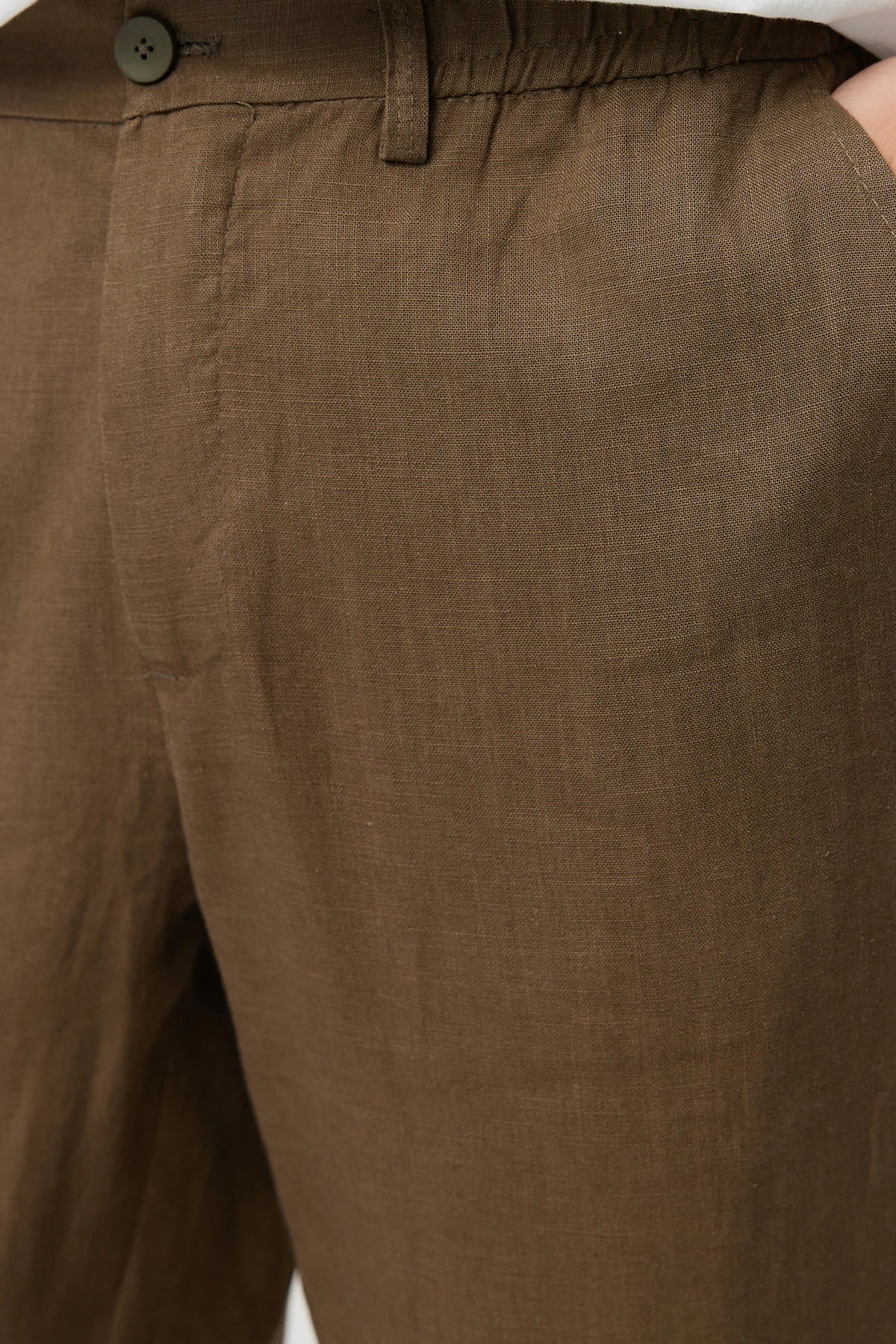 Men's Linen-Look Joggers with Elastic Waistband