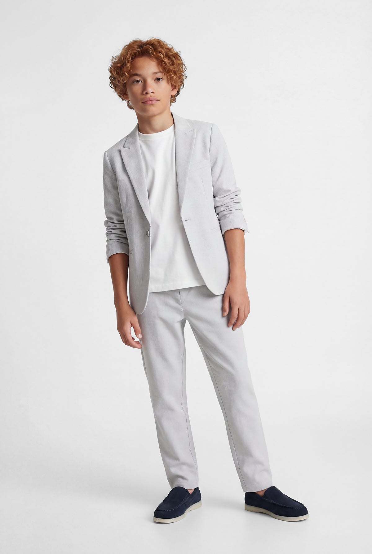 بنطلون كلاسيكي للأولاد بحزام خصر نصف مطاطي