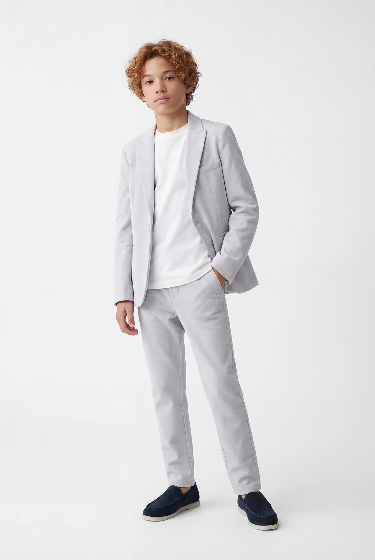 بنطلون كلاسيكي للأولاد بحزام خصر نصف مطاطي