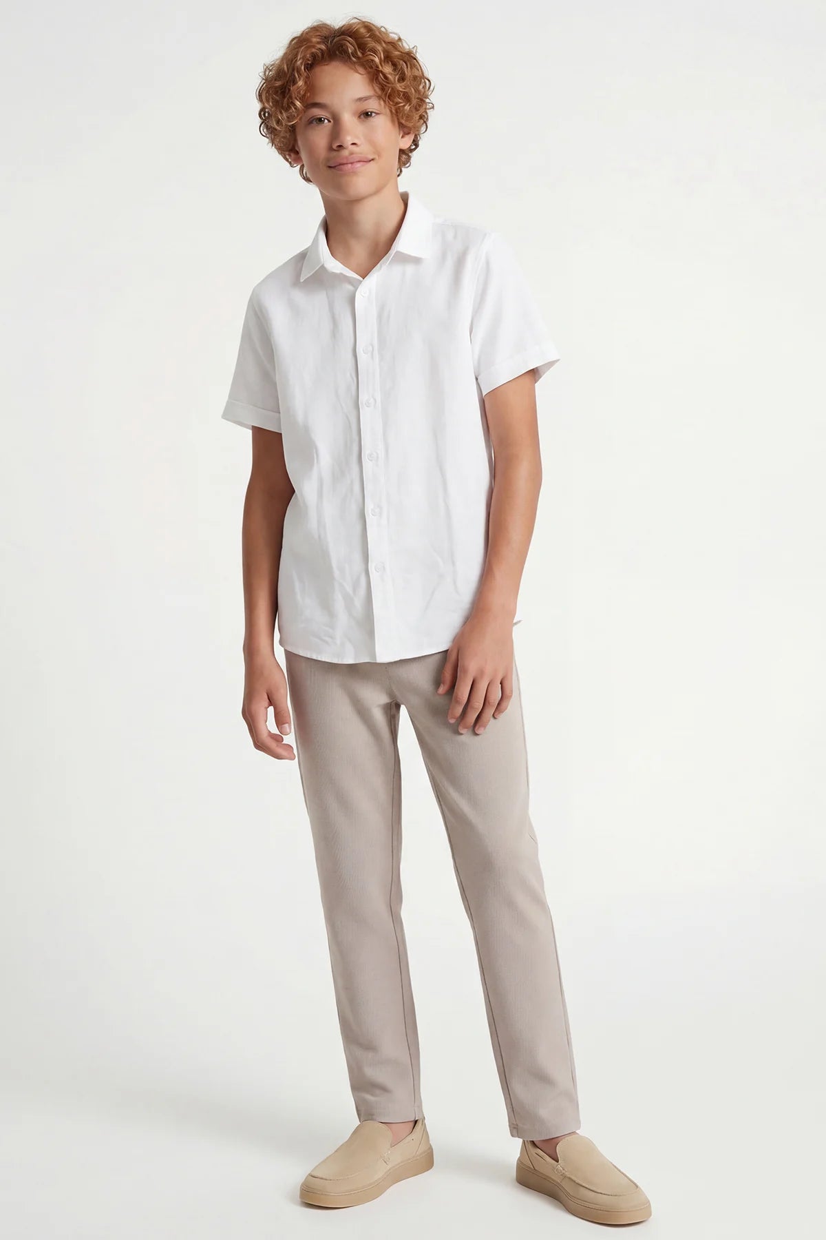 بنطلون كلاسيكي للأولاد بحزام خصر نصف مطاطي