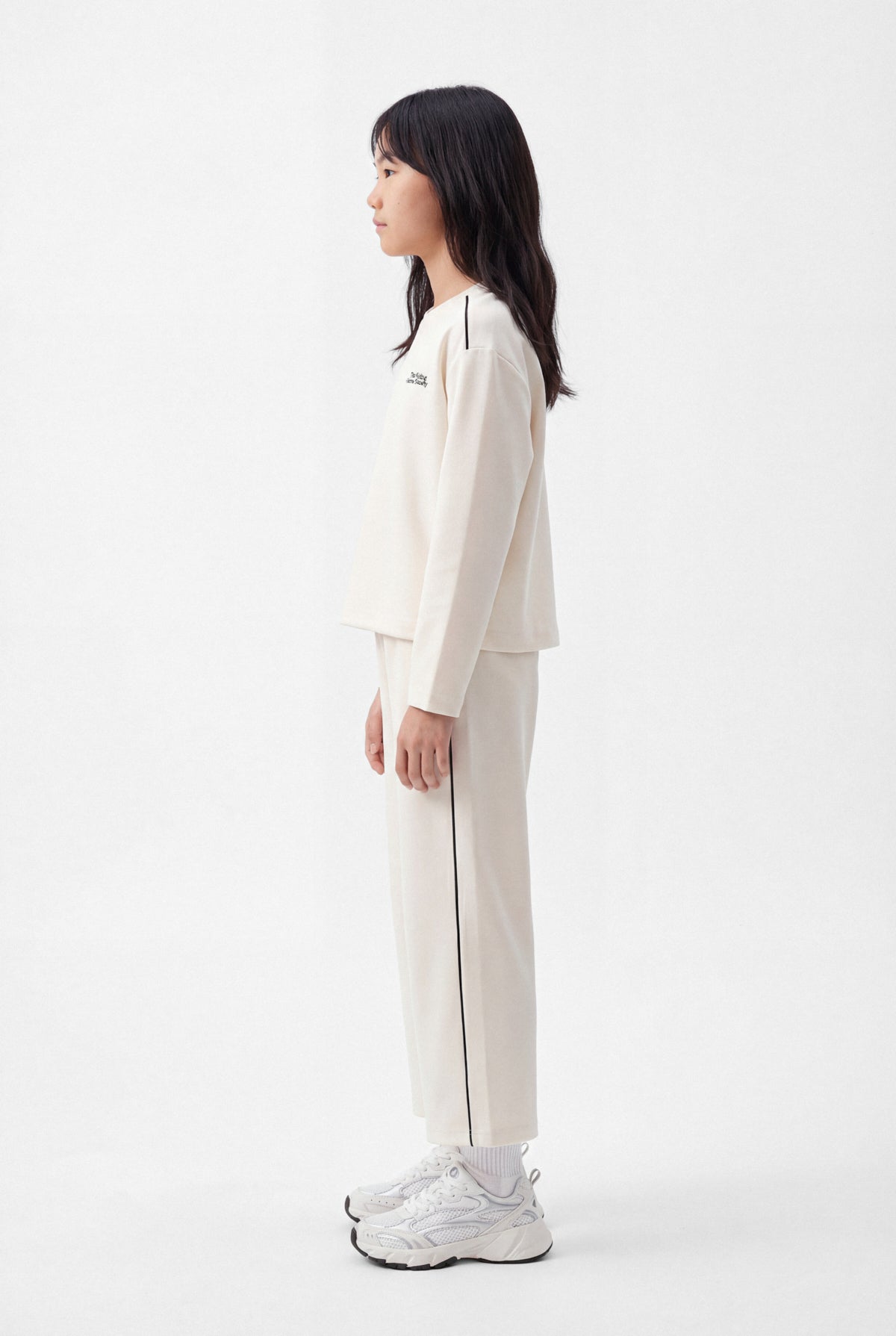 Girls' Trousers with Side Stripes