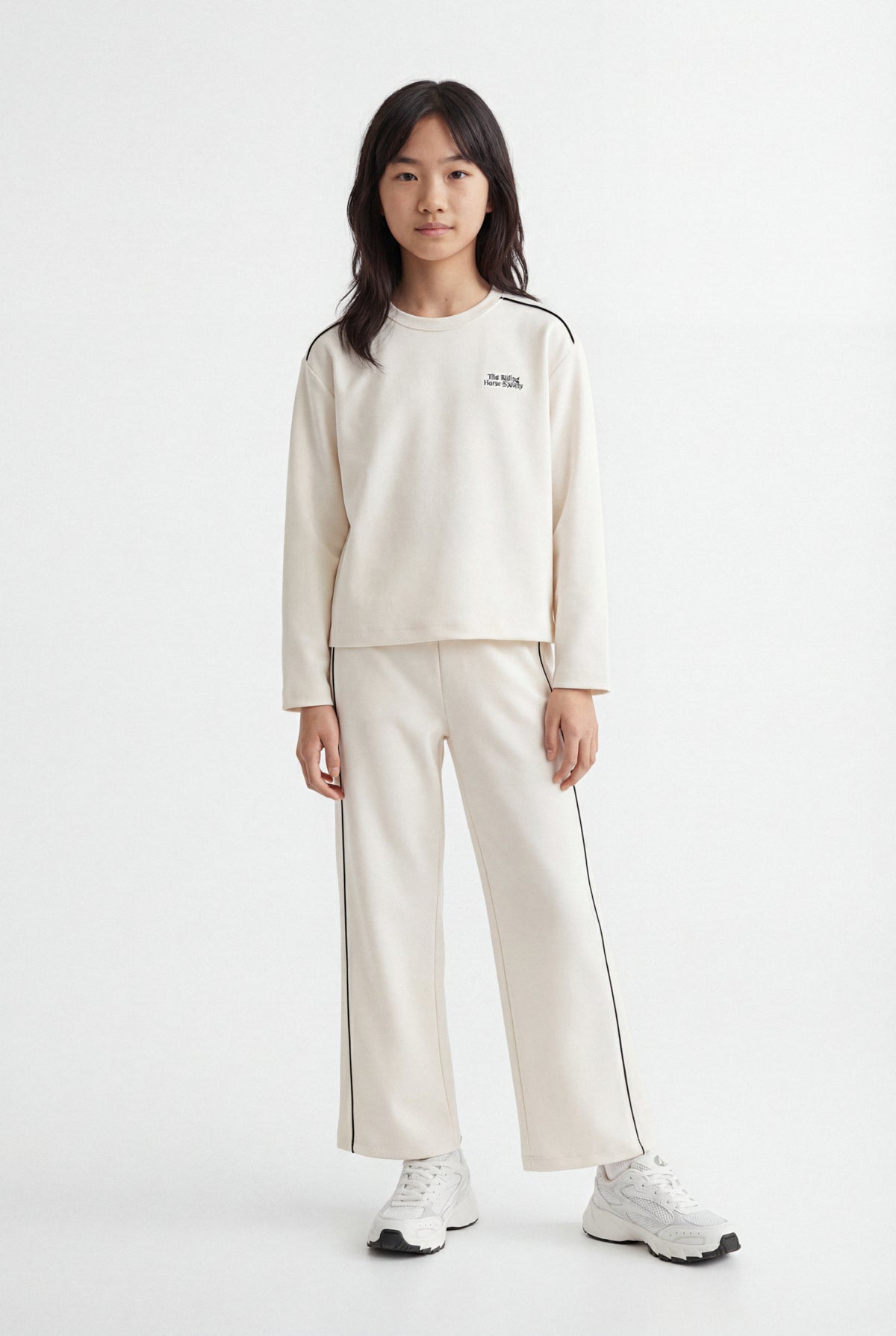Girls' Trousers with Side Stripes