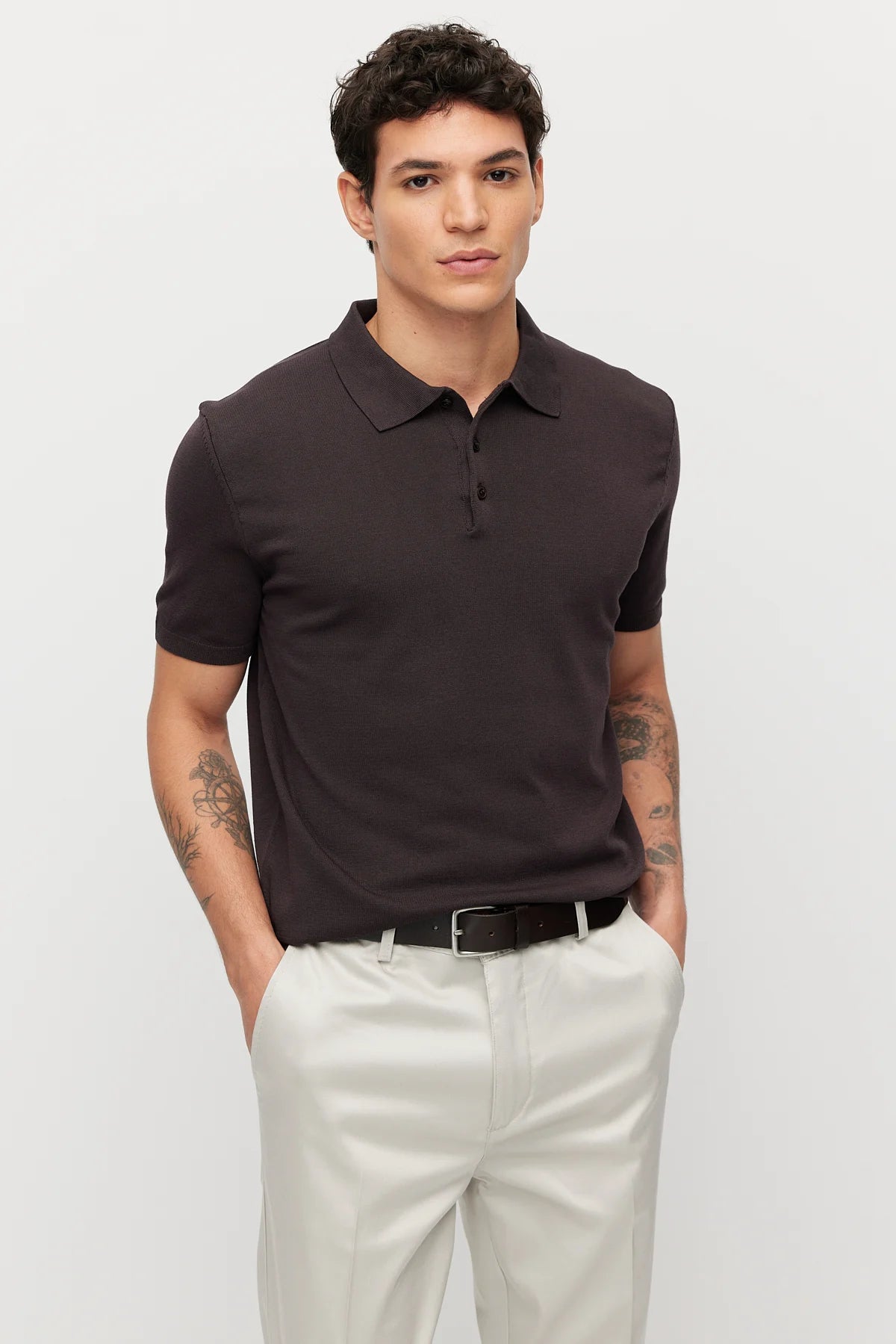 Men's Knitted Polo T-shirt