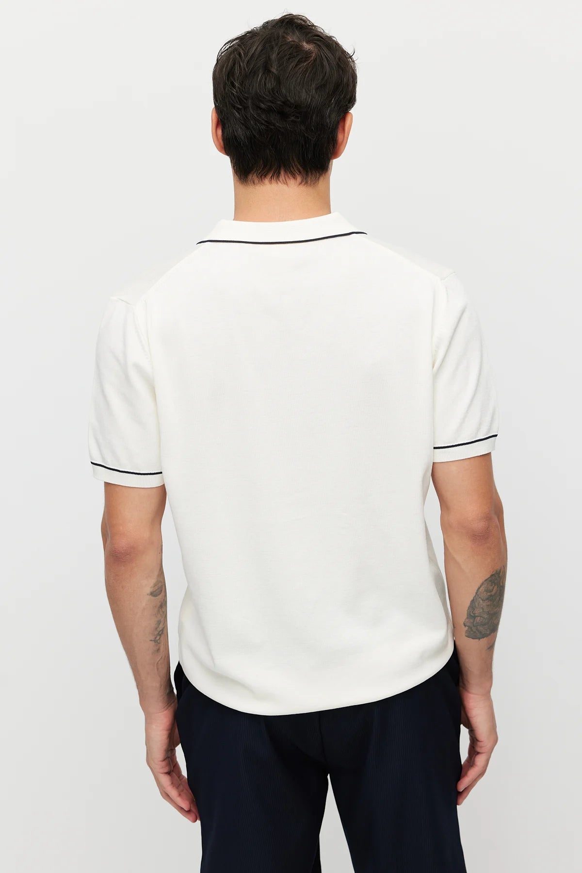 Men's Striped Detail Knitted T-shirt