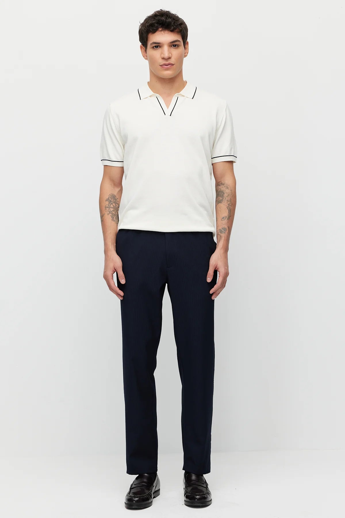 Men's Striped Detail Knitted T-shirt