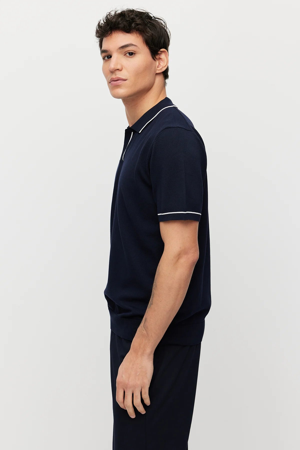 Men's Striped Detail Knitted T-shirt