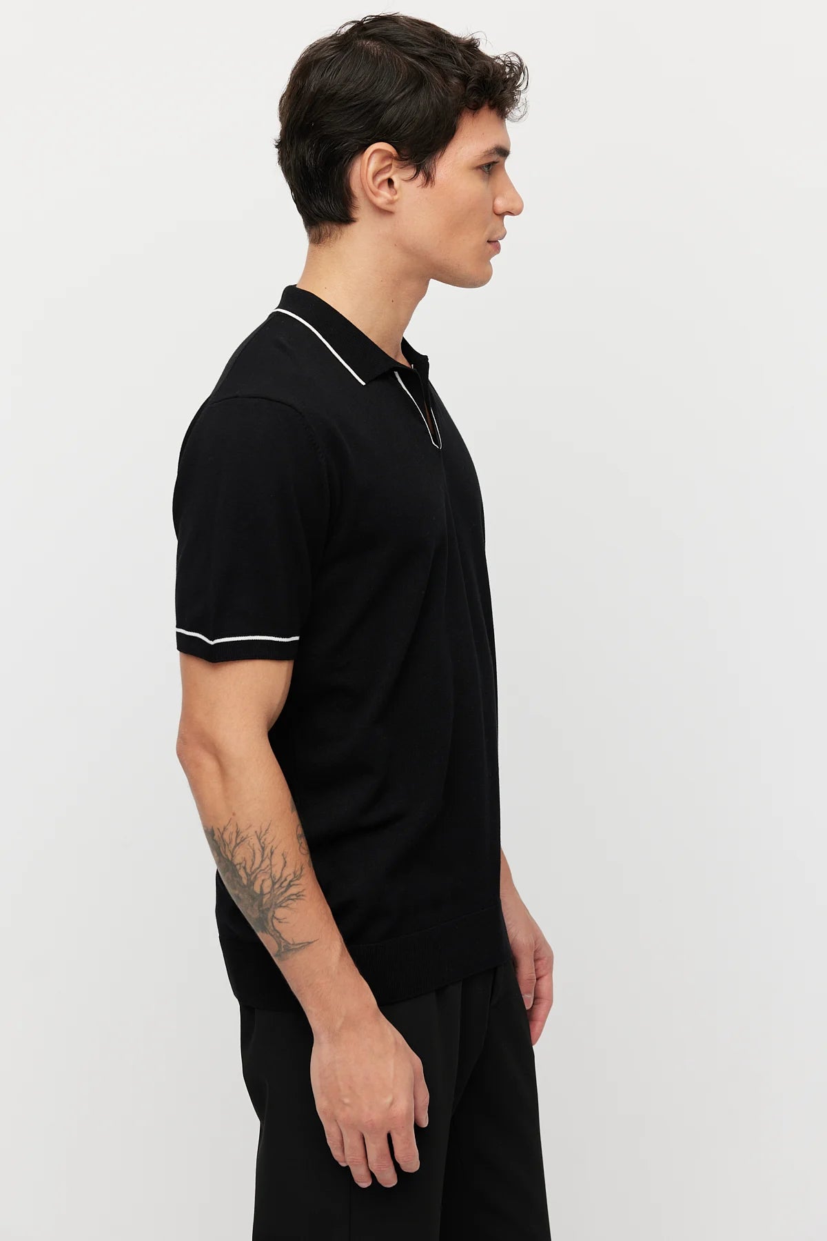 Men's Striped Detail Knitted T-shirt