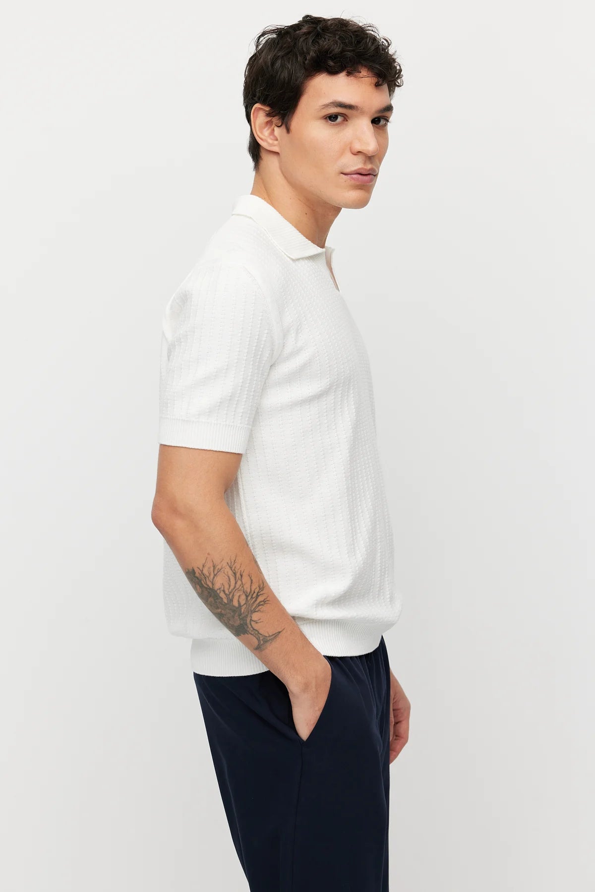 Men's Collar Knit T-shirt