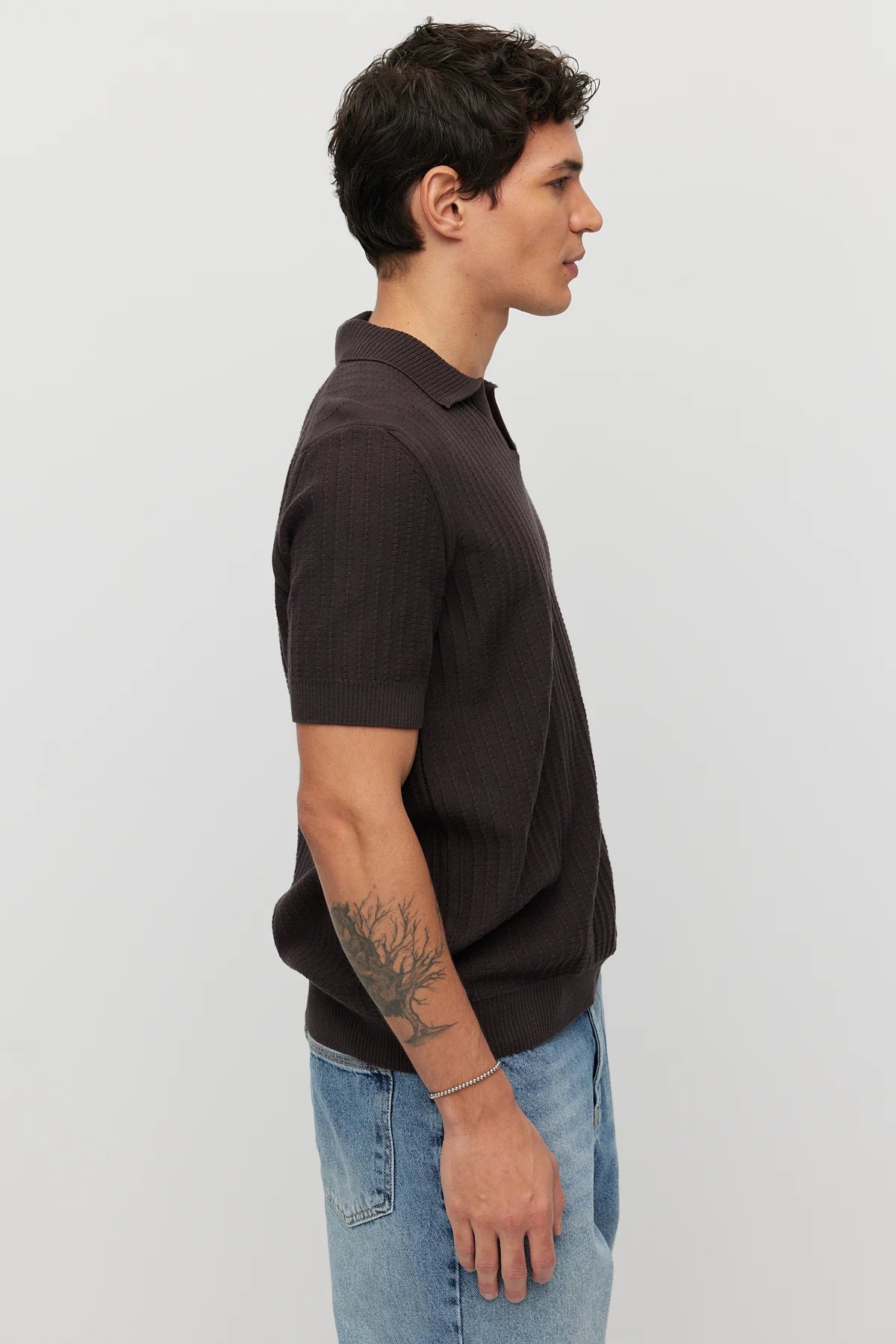 Men's Collar Knit T-shirt