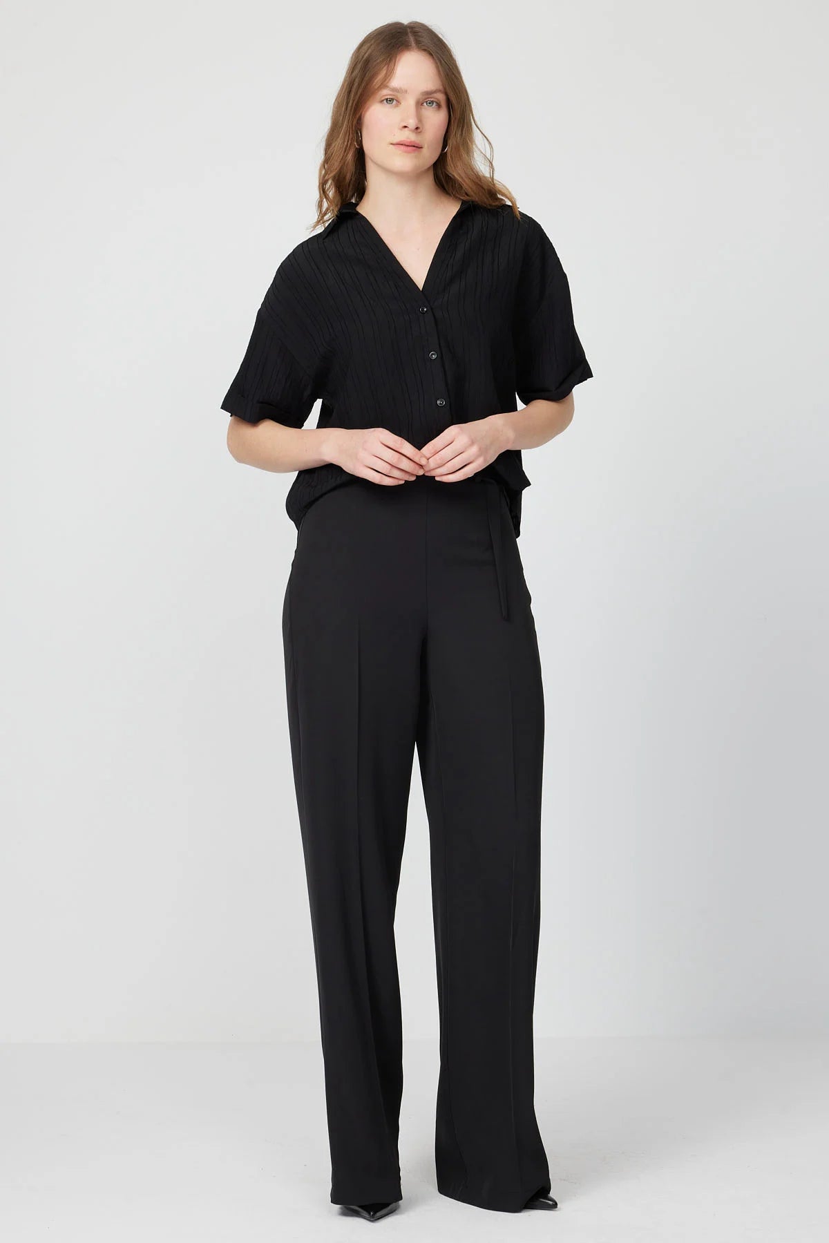 Women’s Fabric Trousers with Belt Detail
