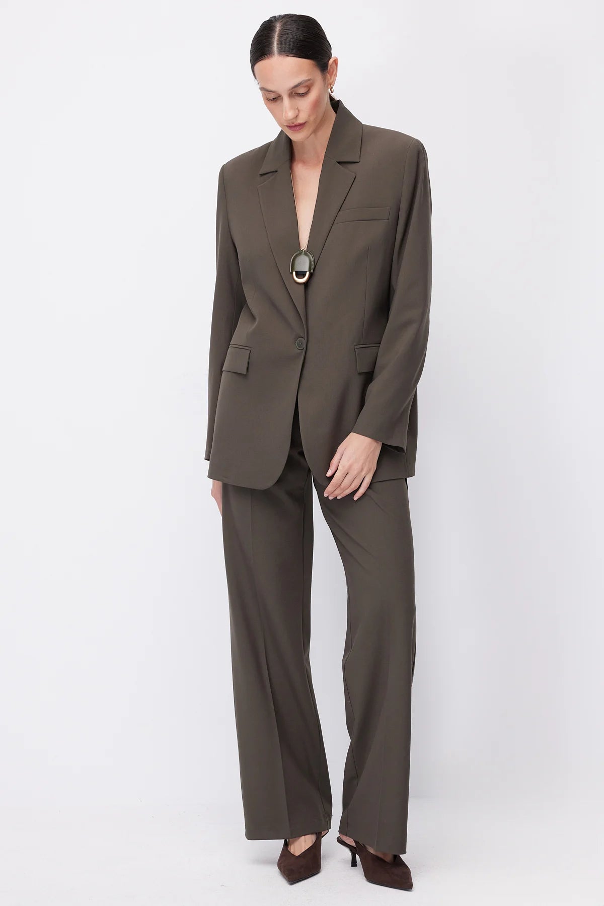 Women's Wide Leg Fabric Trousers