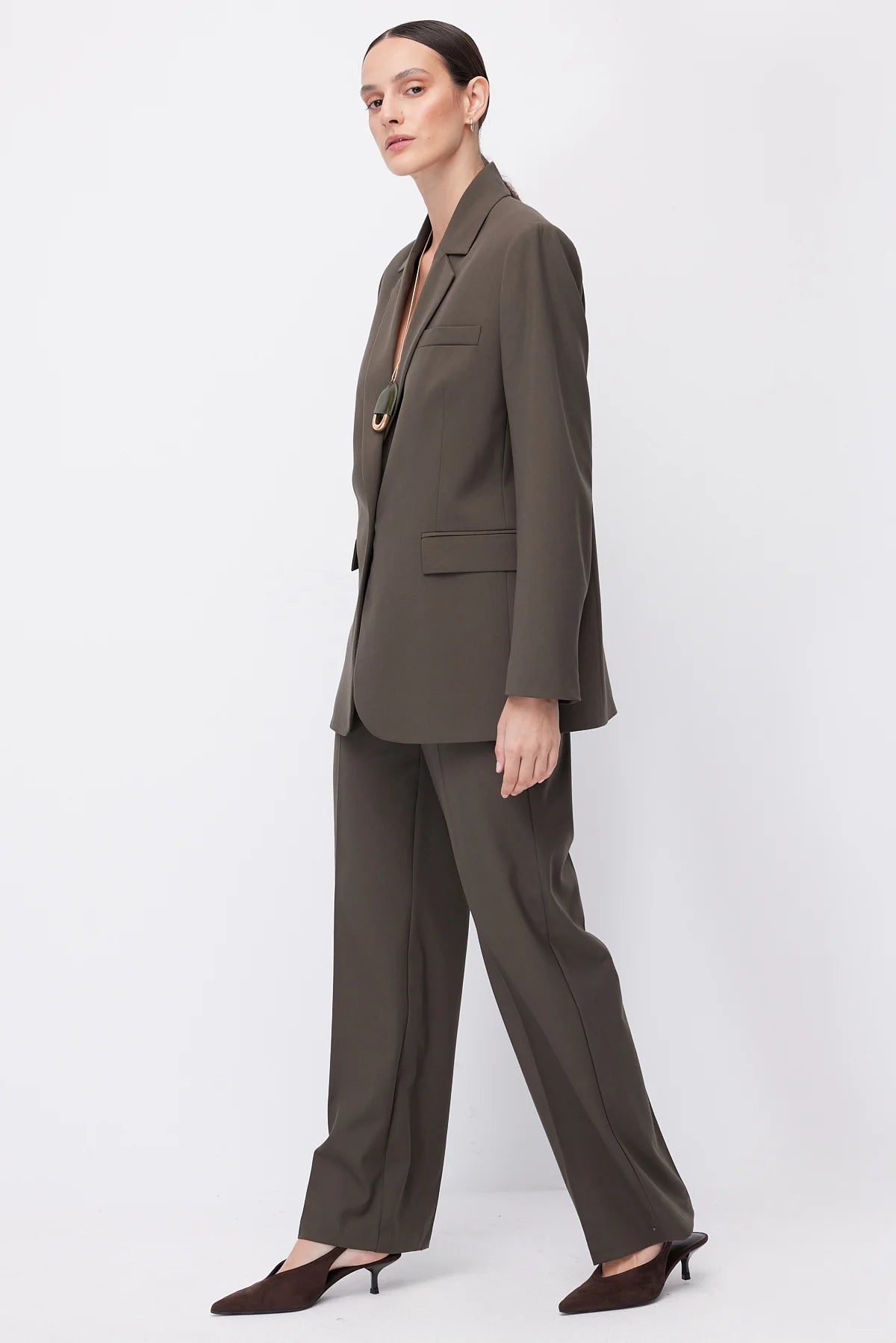 Women's Wide Leg Fabric Trousers