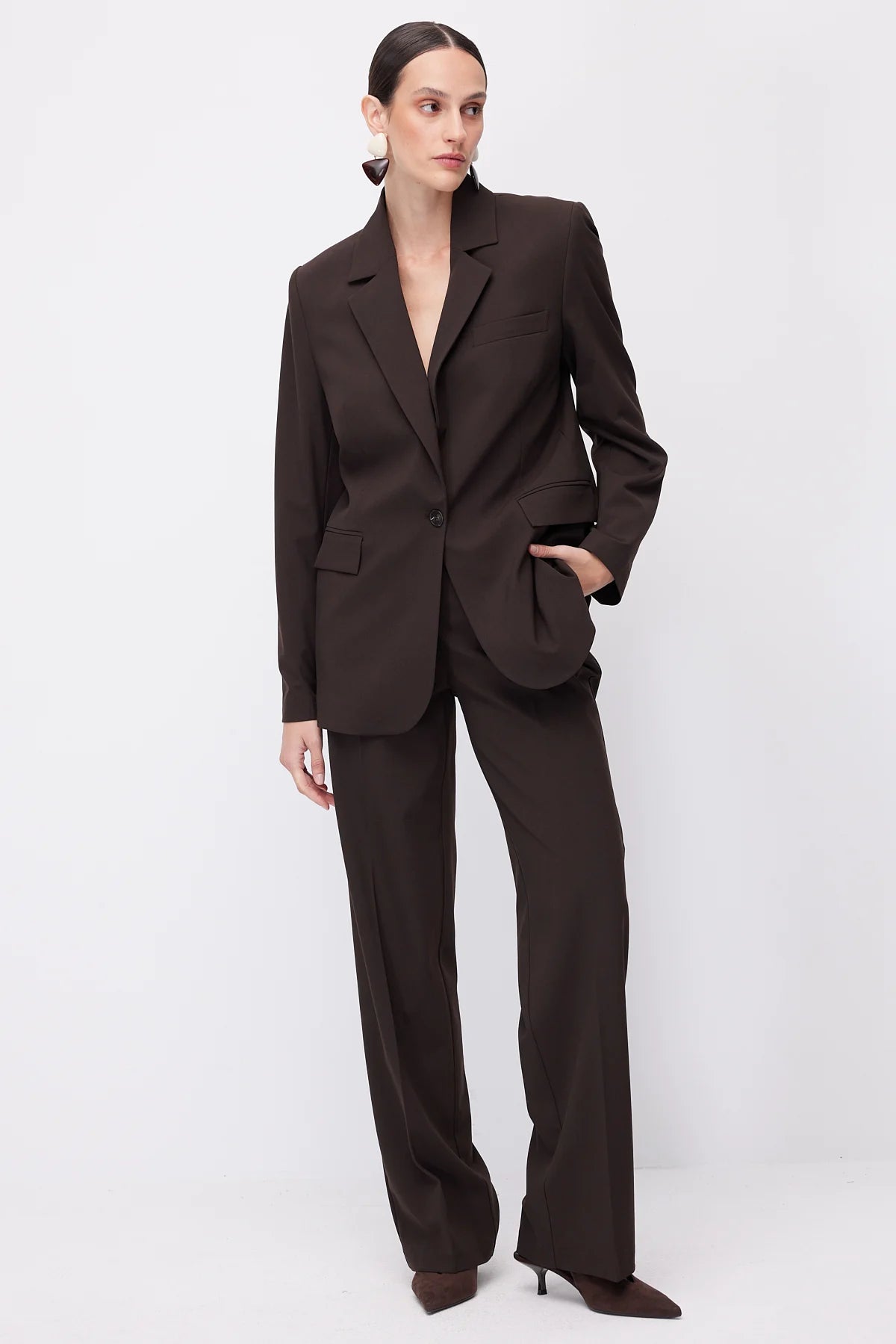 Women's Wide Leg Fabric Trousers