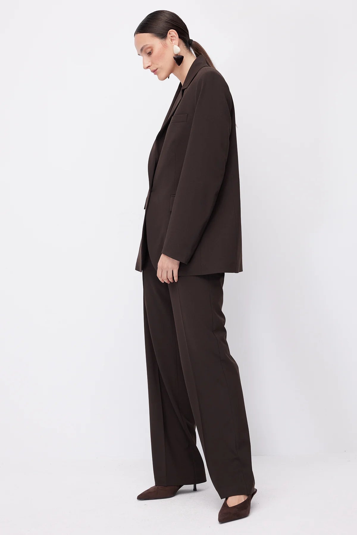 Women's Wide Leg Fabric Trousers