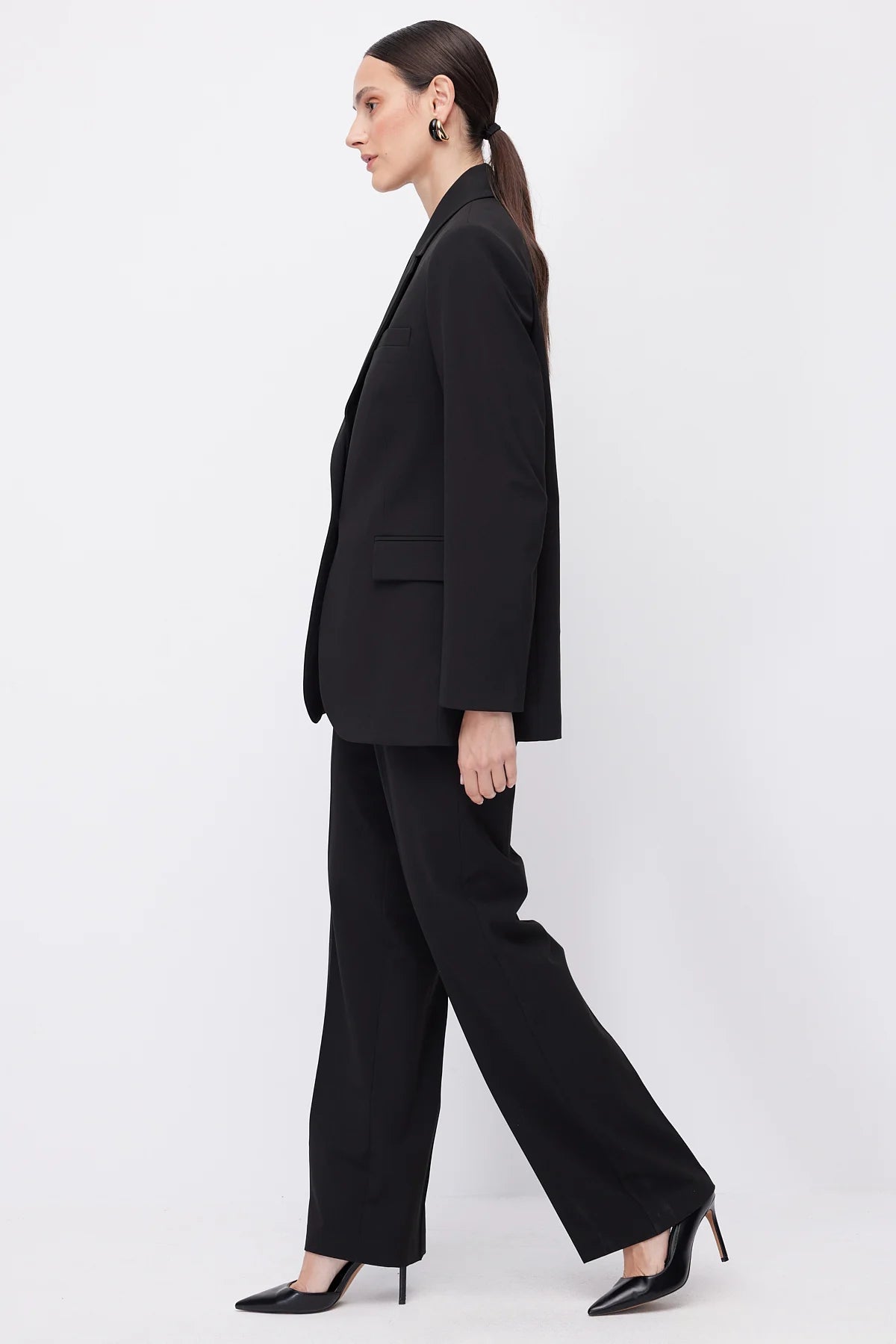 Women's Wide Leg Fabric Trousers