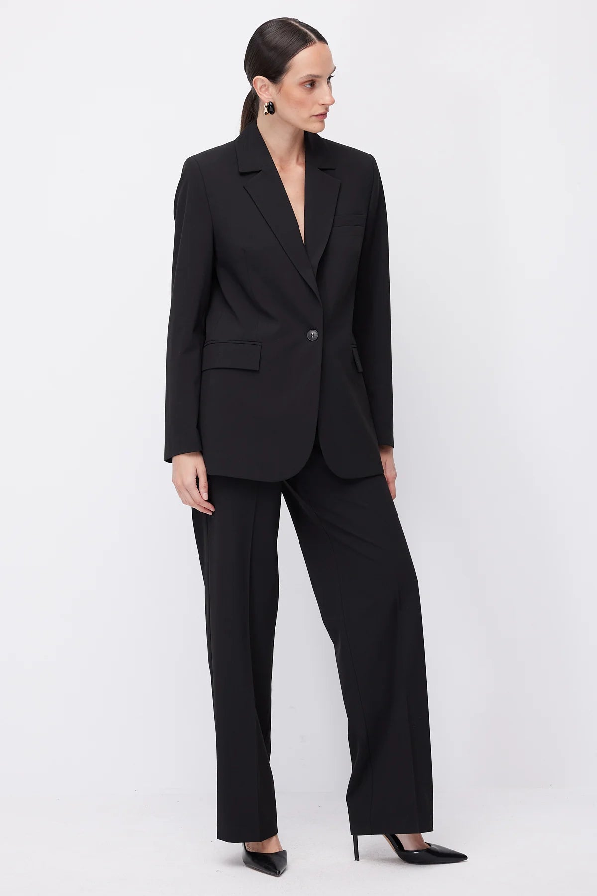 Women's Wide Leg Fabric Trousers