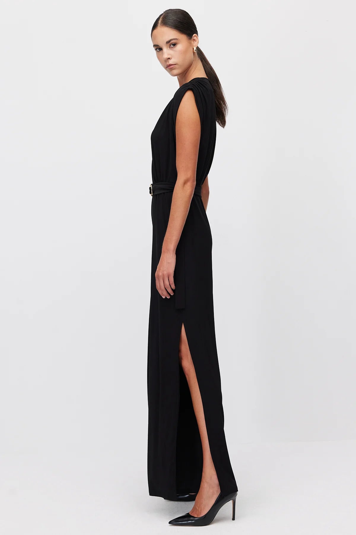Women's Wide Leg Jumpsuit with Slit