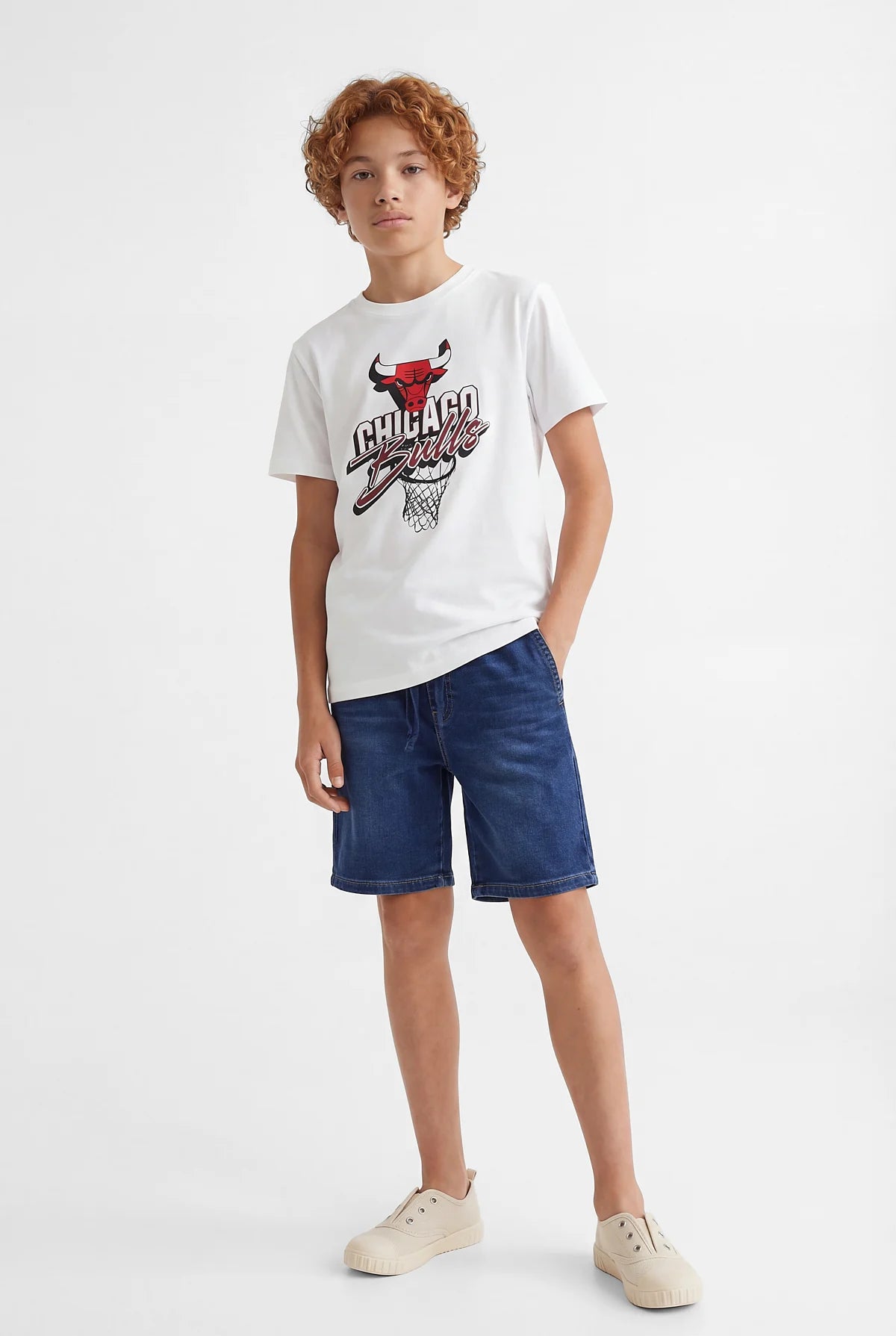 شورت جينز للأولاد بخصر مطاطي