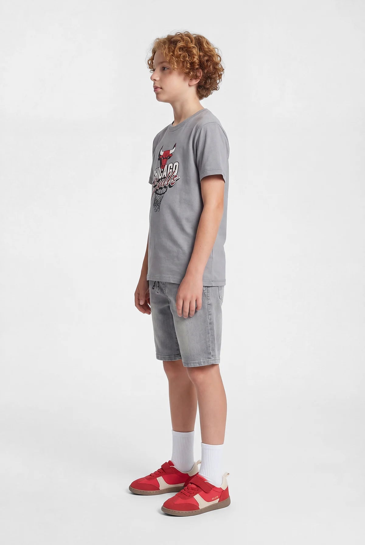 شورت جينز للأولاد برباط عند الخصر