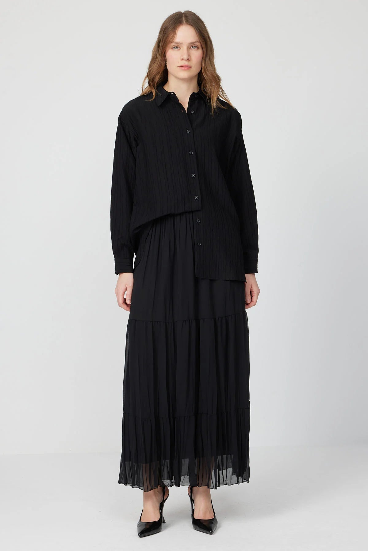 تەنووری شیفۆنی پلیتکراوی ئافرەتان