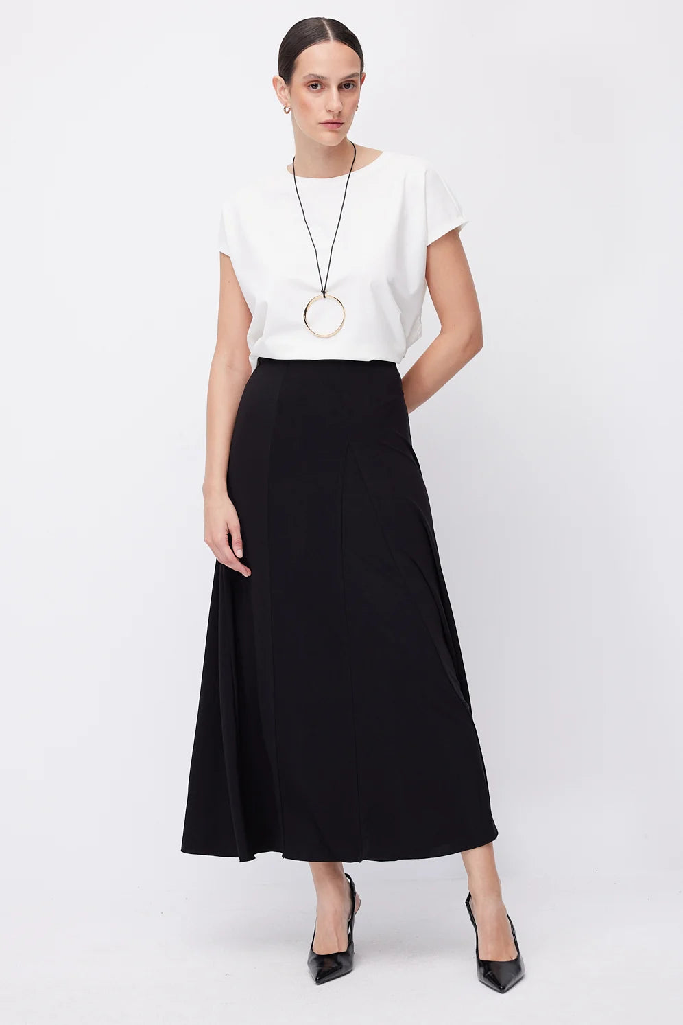 Women's High-Waisted Midi Skirt