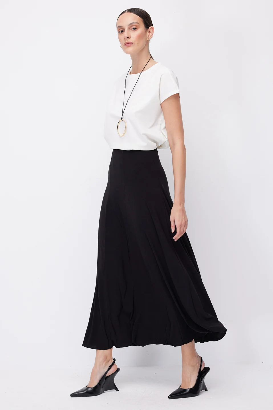 Women's High-Waisted Midi Skirt
