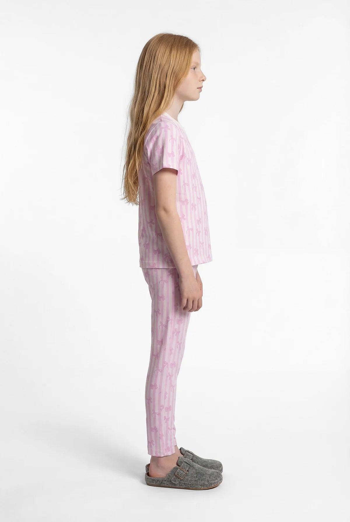 Girls' Crew Neck Printed Pajama Set