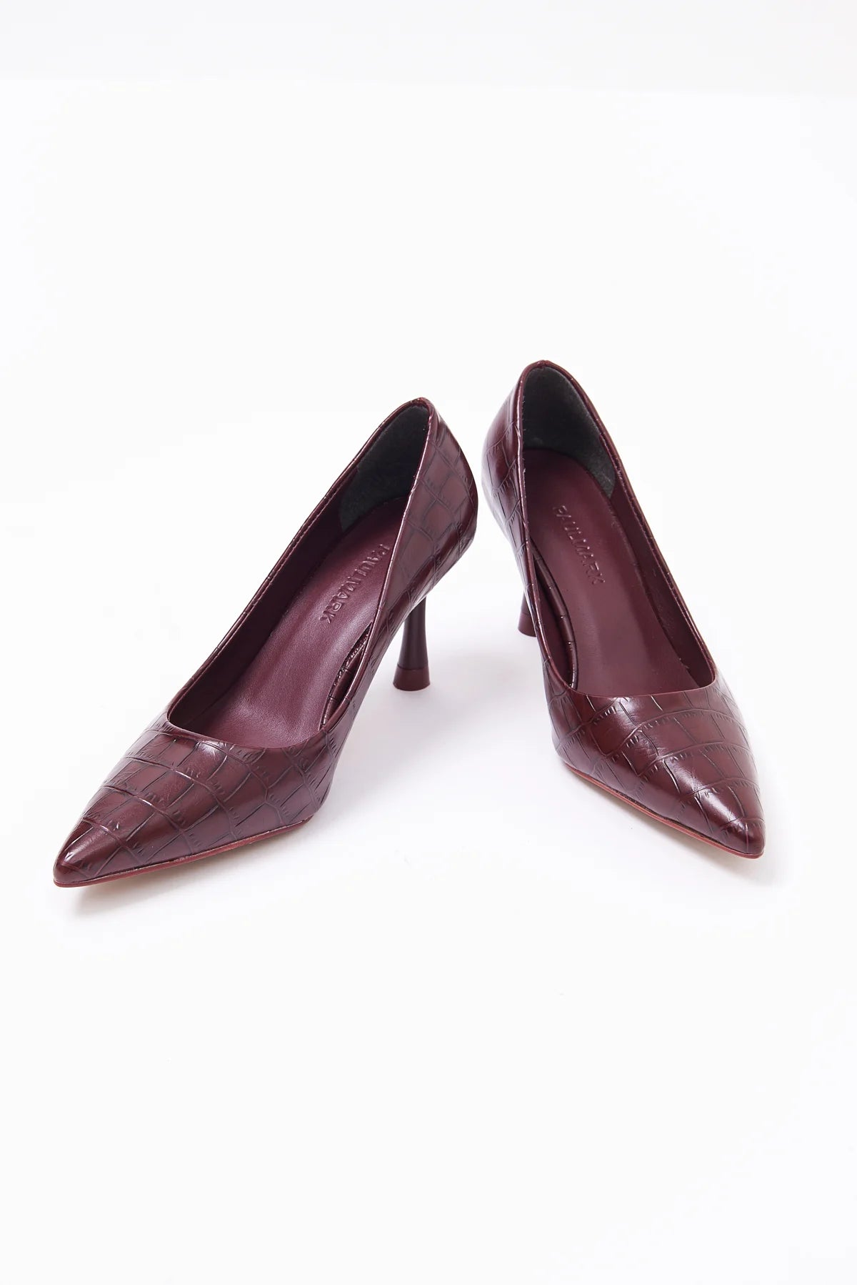 Women's Crocodile Pattern Pointed Toe High Heel Shoes