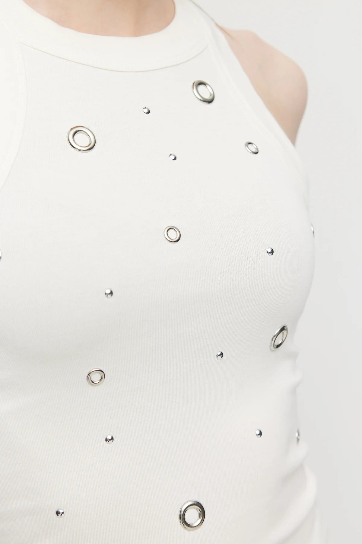 Women's Halter Neck Bodysuit with Eyelet Detail