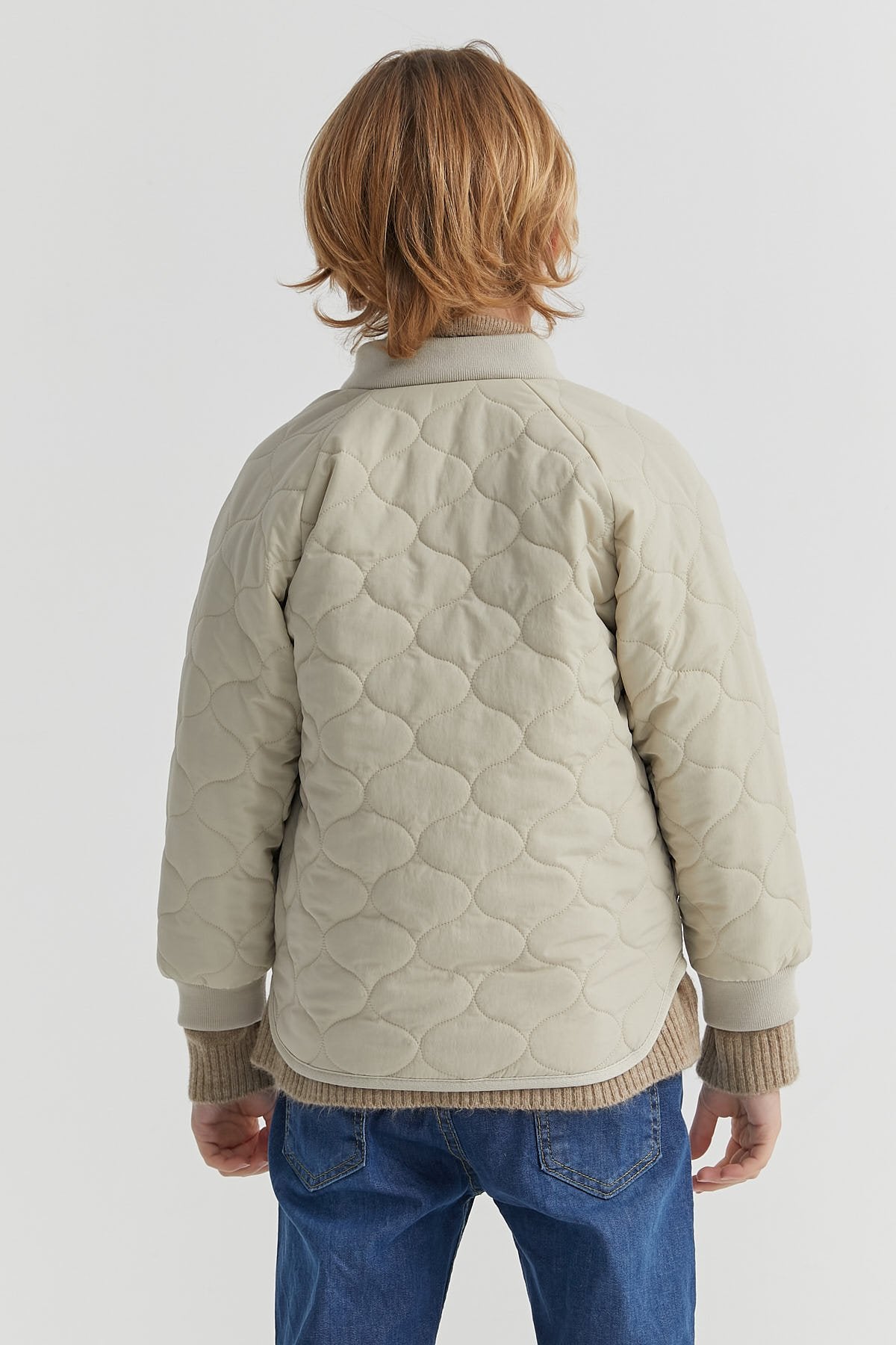 Boy's Quilted Patterned Thin Coat