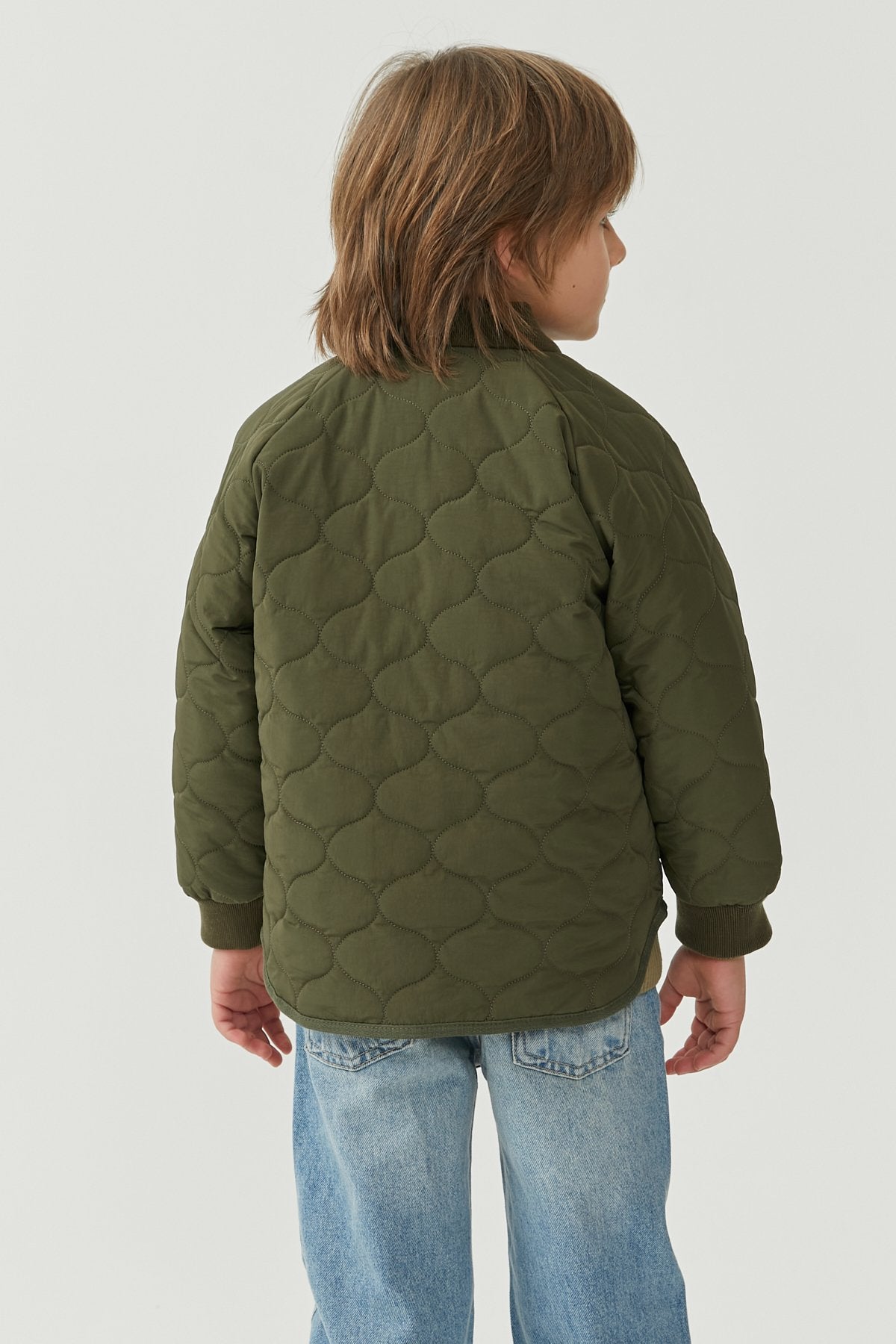 Boy's Quilted Patterned Thin Coat