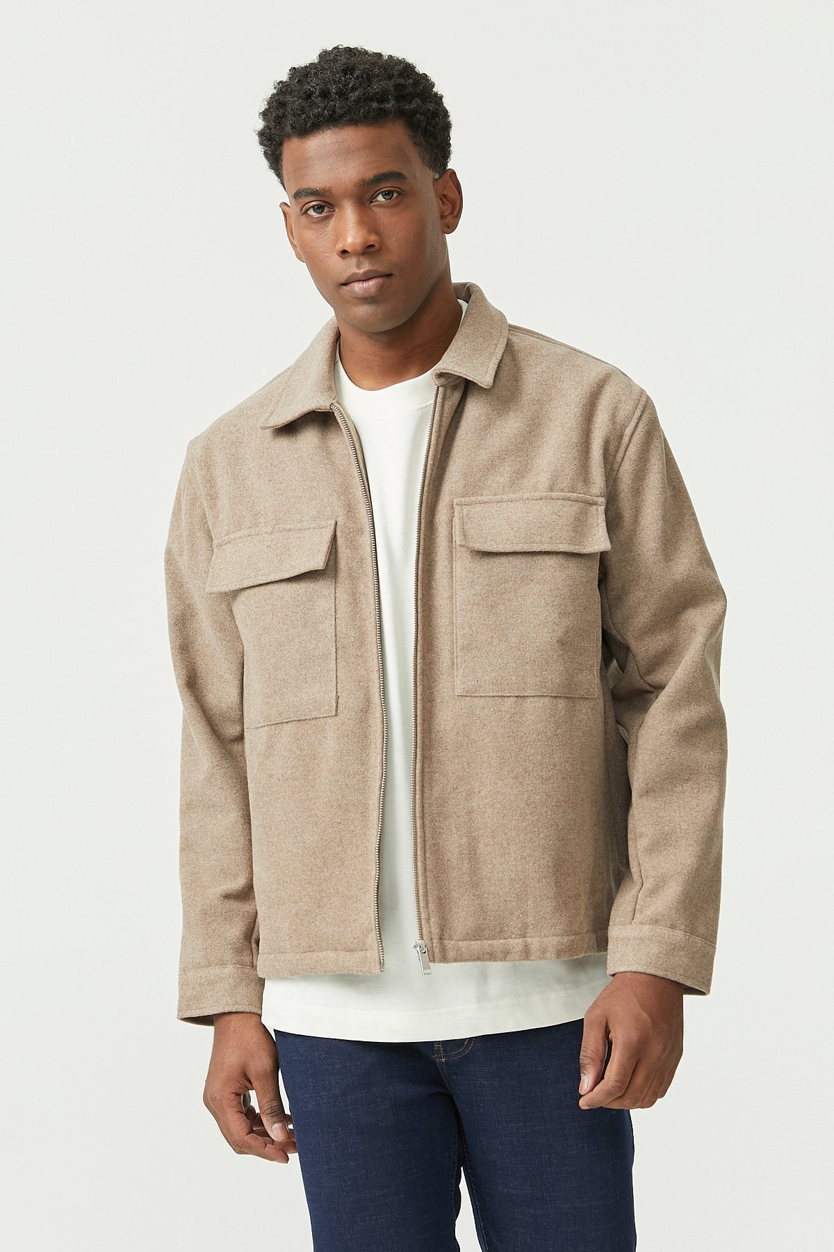 Men's Regular Thin Coat with Pockets