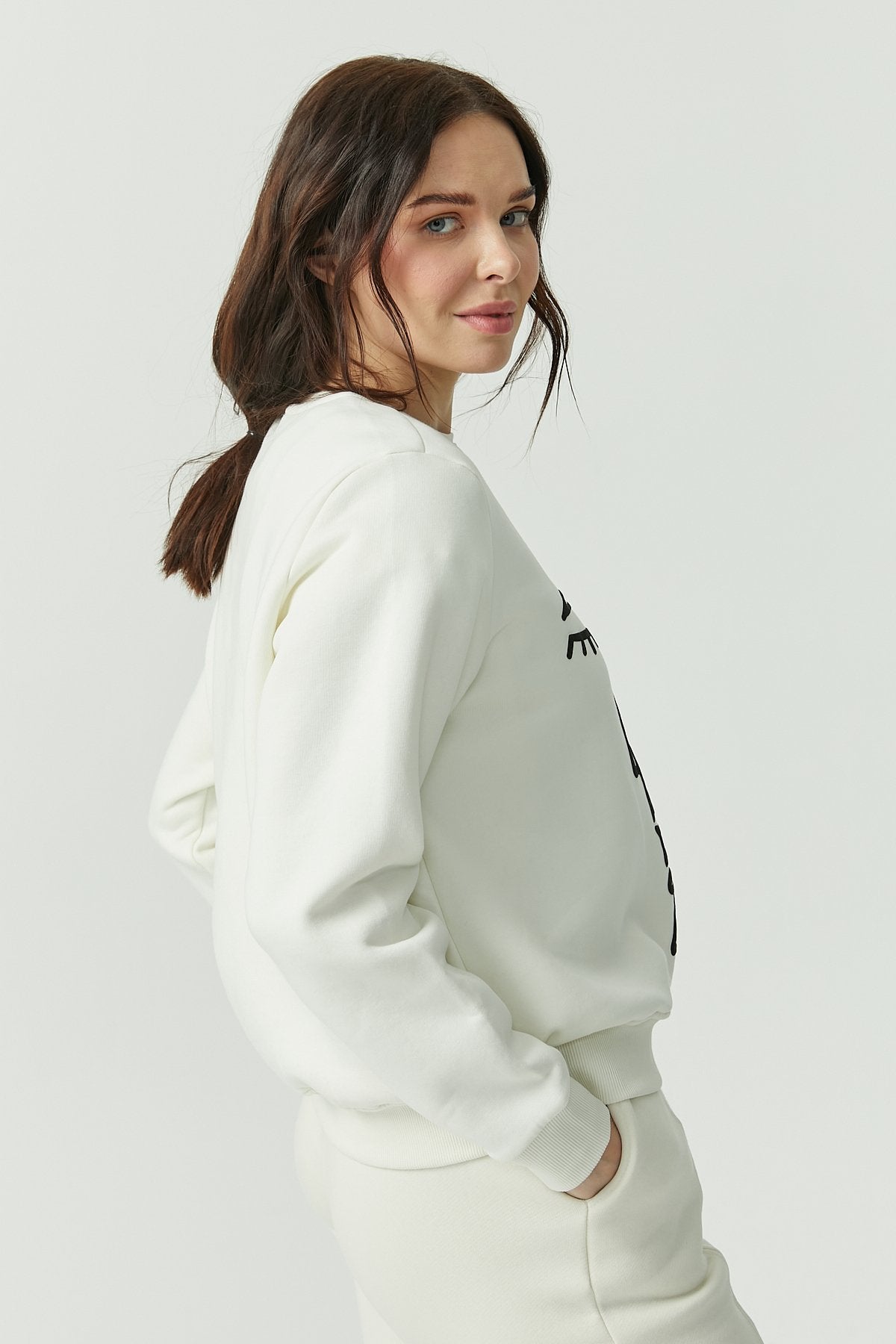 Women's Crew Neck Printed Sweat Top