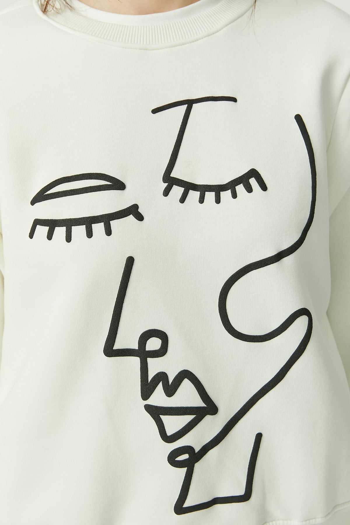 Women's Crew Neck Printed Sweat Top