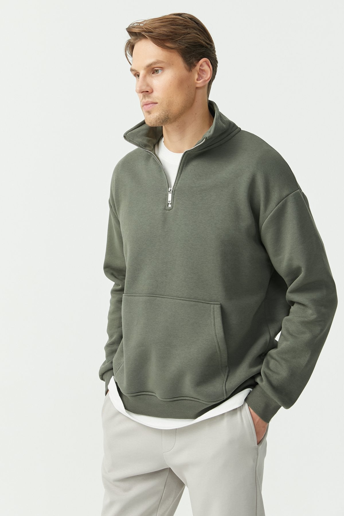 Half-Zipped Sweat Top