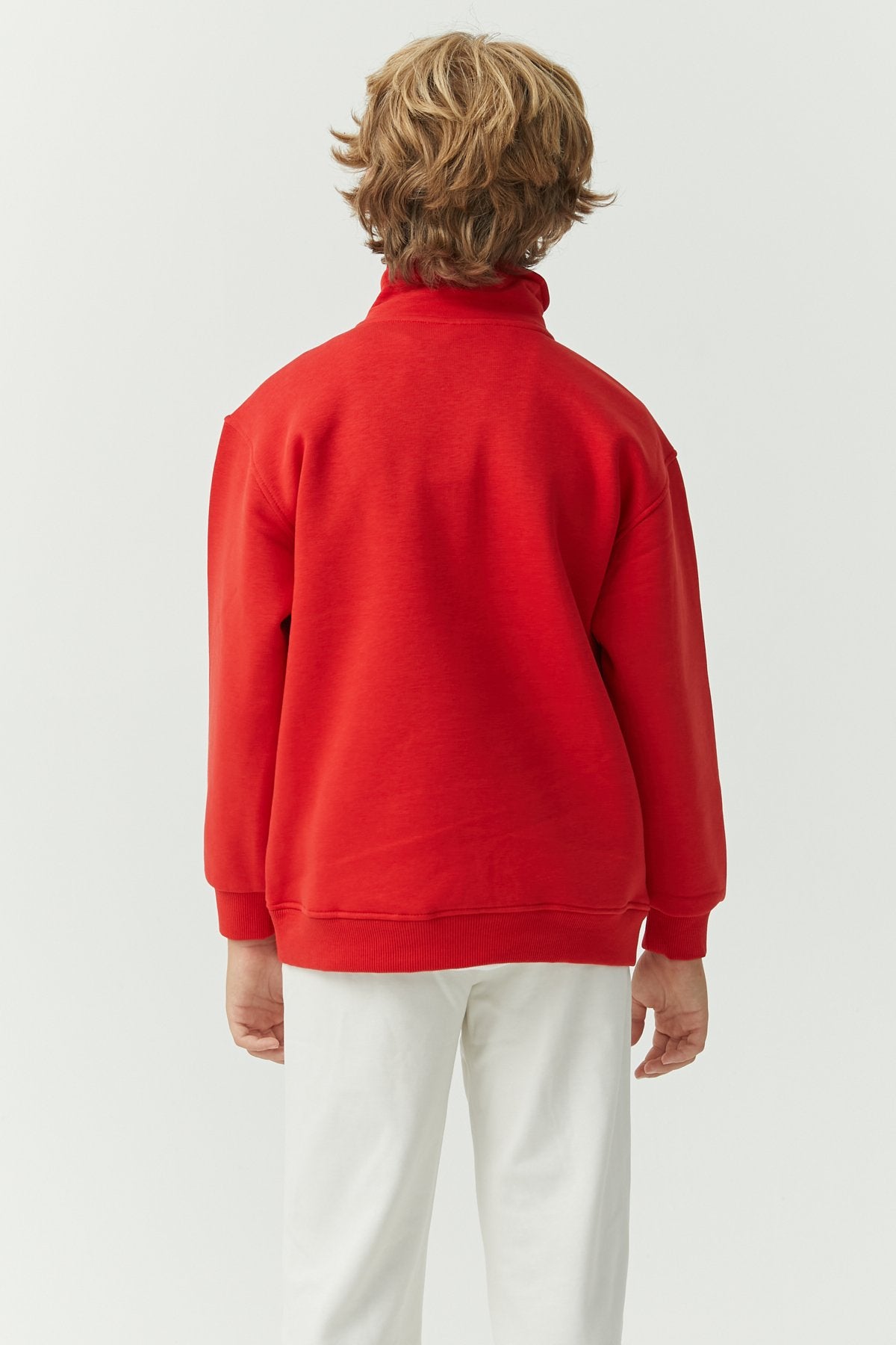 Boy's Collar Zippered Sweat Top