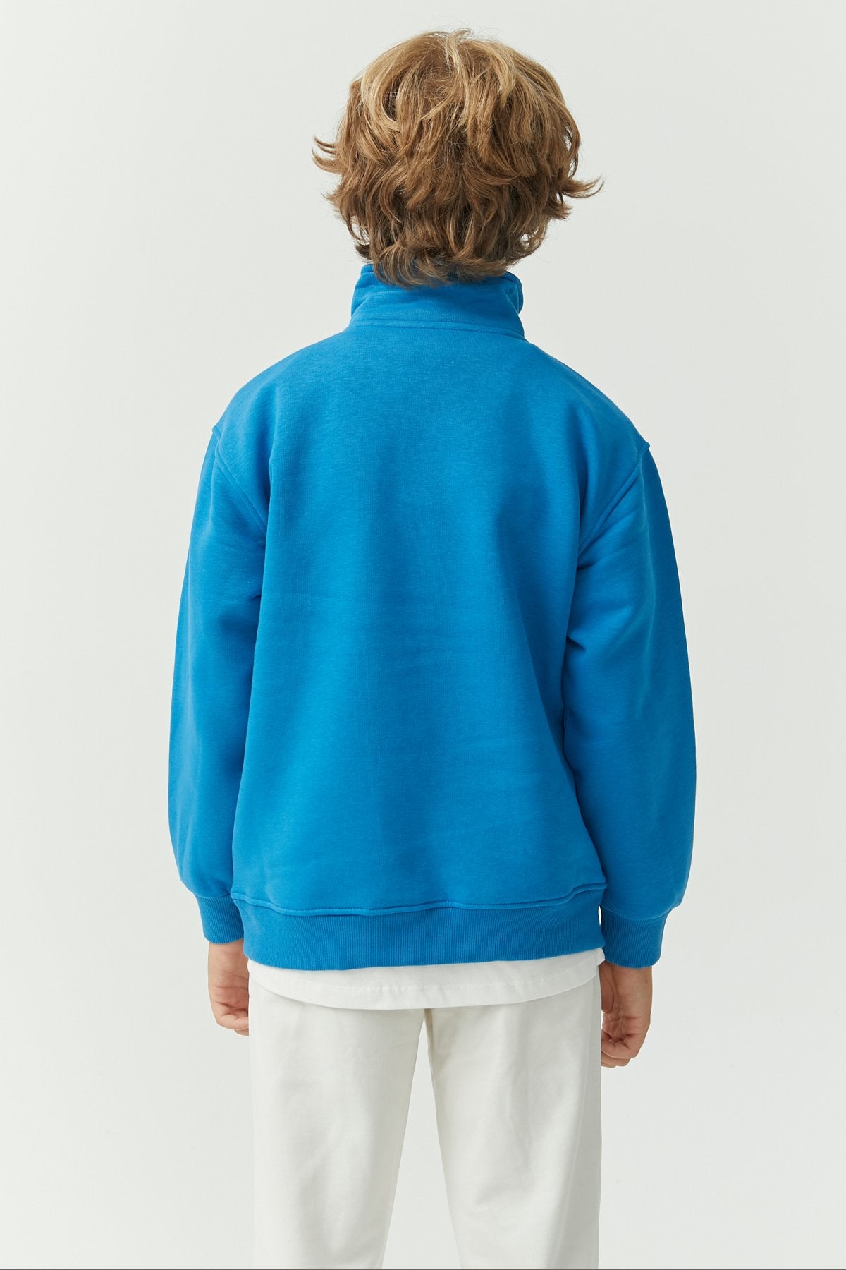 Boy's Collar Zippered Sweat Top