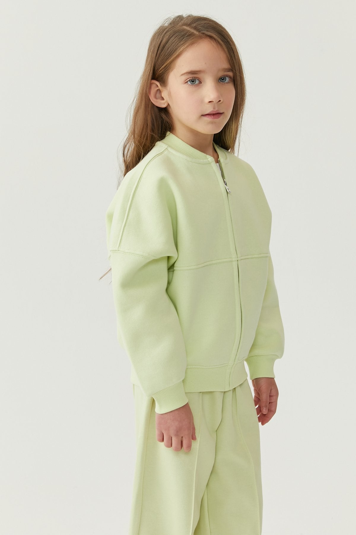 Girl's Sweat Top with Stitching Details