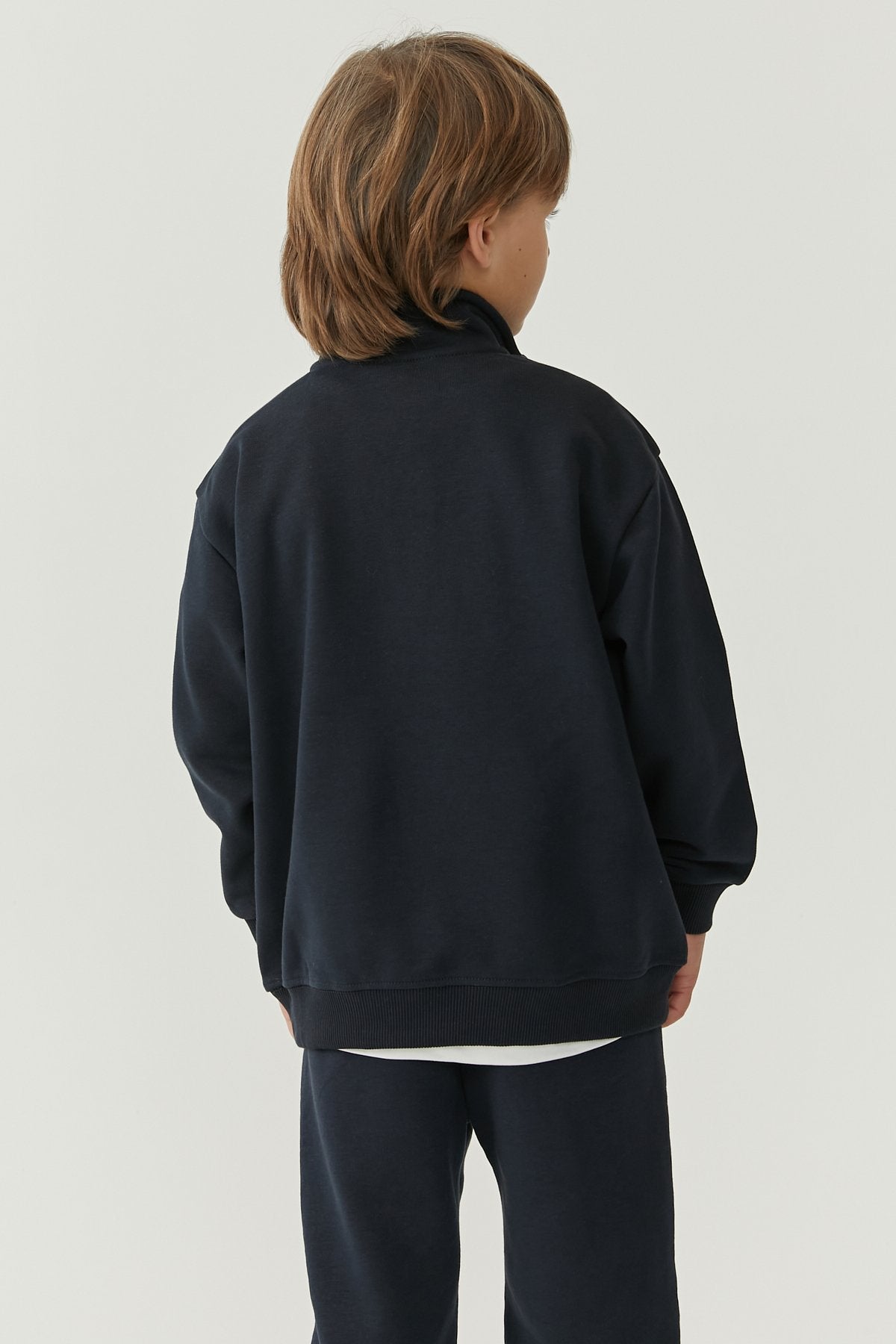 Boy's Collar Zippered Sweat Top