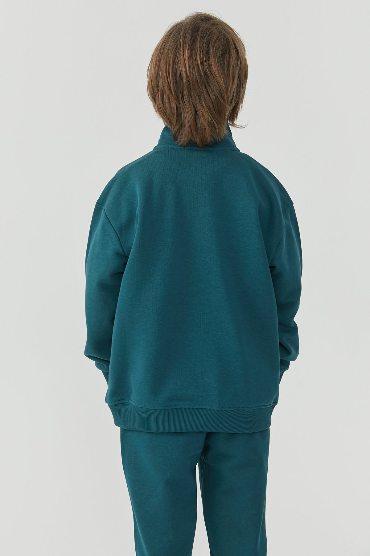 Boy's Collar Zippered Sweat Top